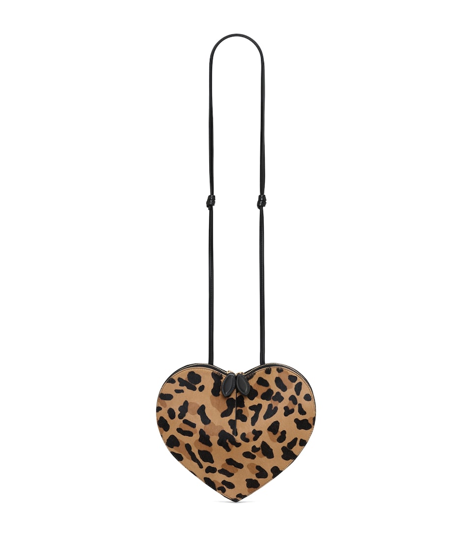 Leather Leopard Le Coeur Shoulder Bag