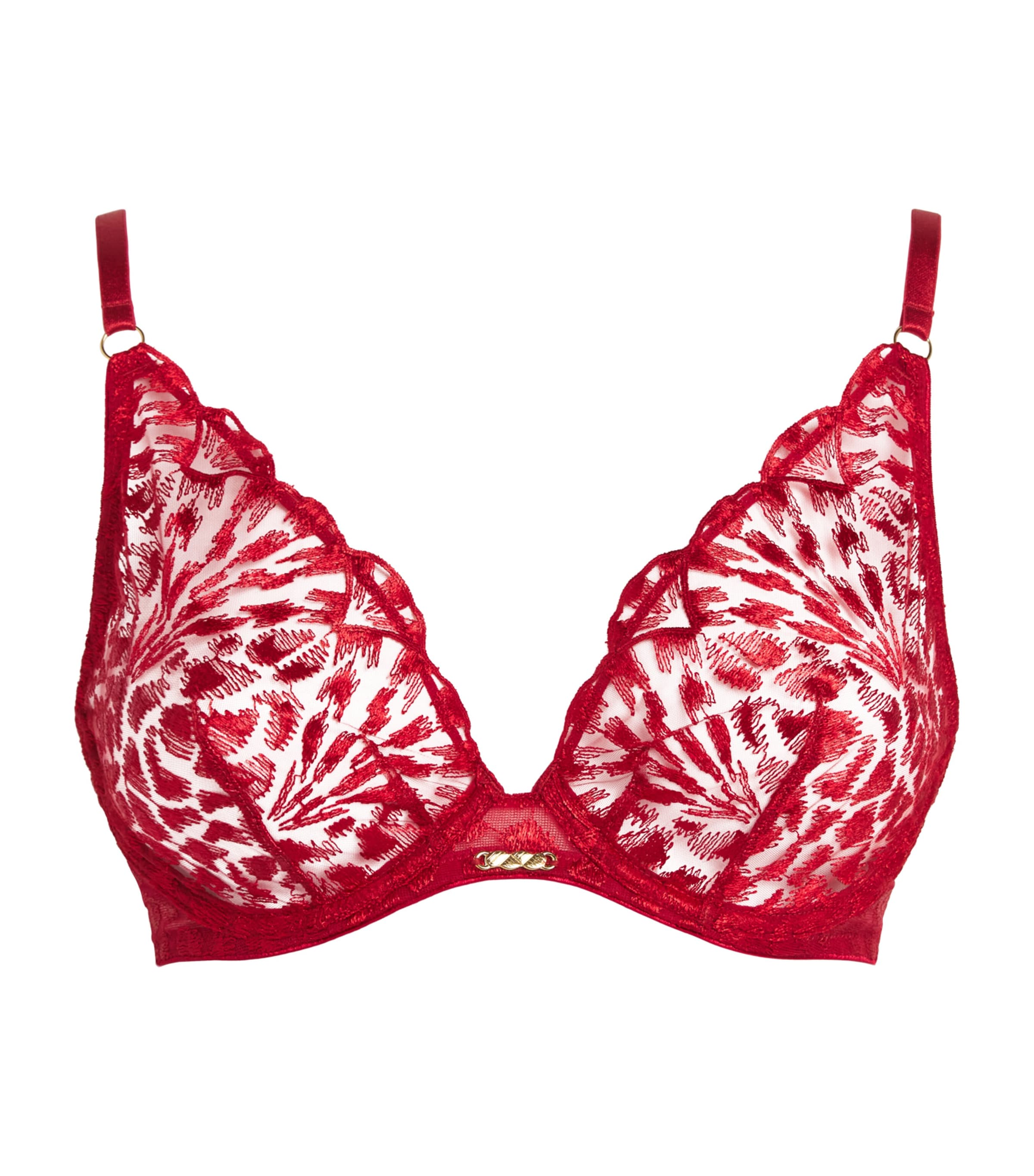 Aubade Womens Crazy in Love Triangle Bra Red Delight