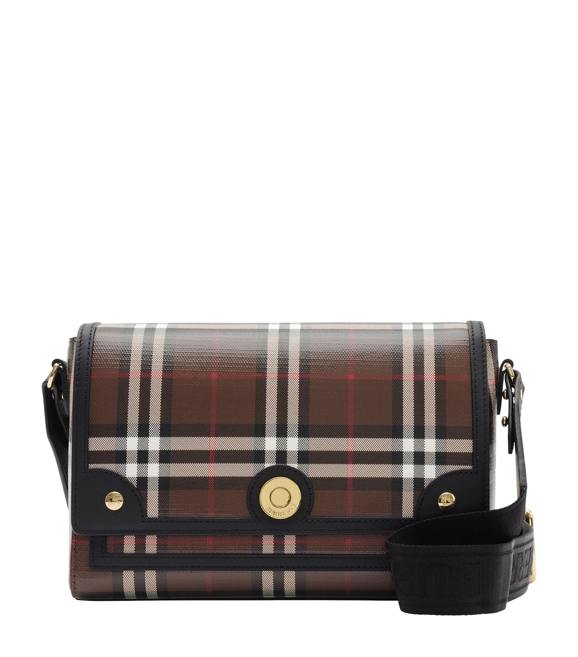 Burberry Check Note Cross-Body Bag Chocolate Brown