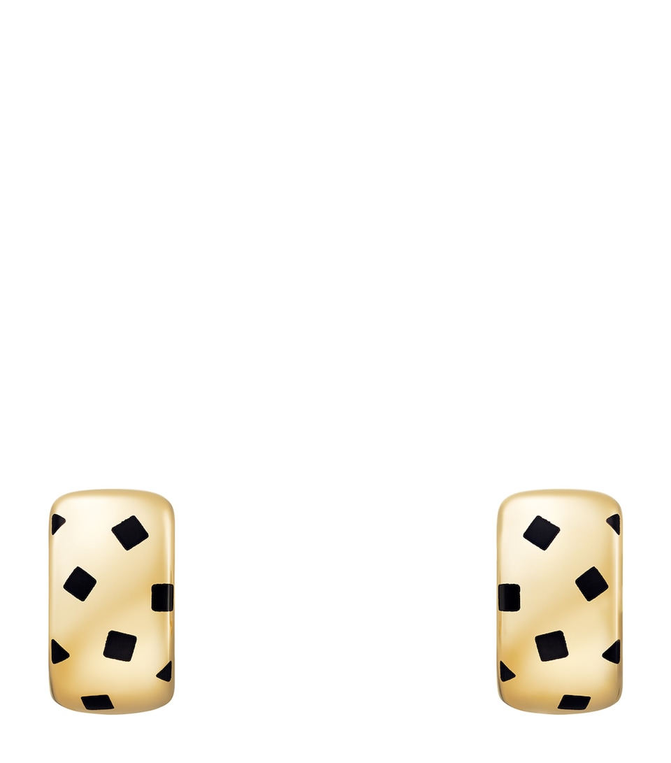 Yellow Gold and Laquer Panthère de Cartier Earrings