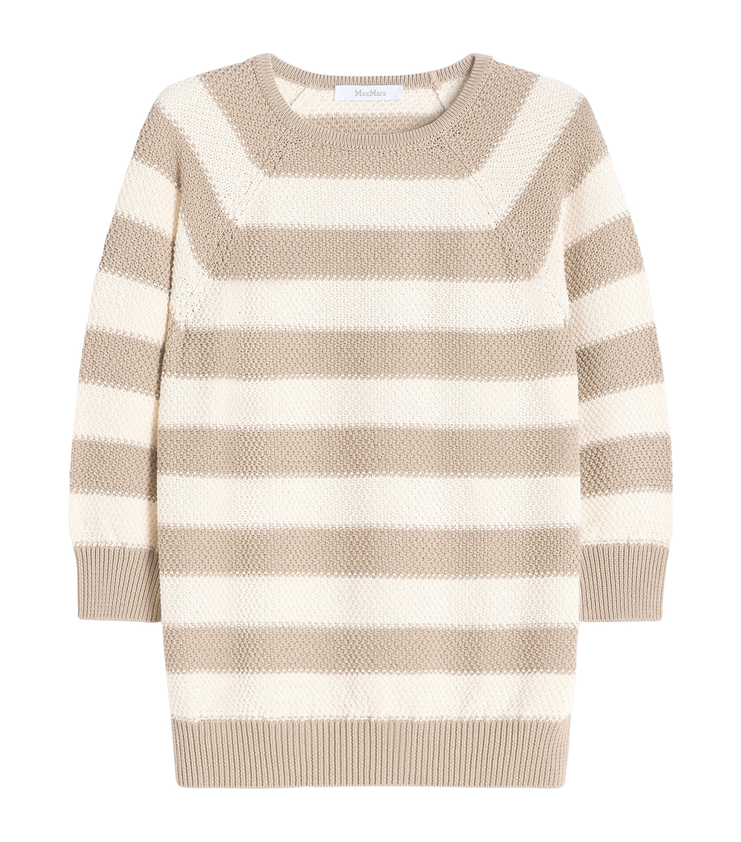 Max Mara Womens Stripe Sweater Optical White