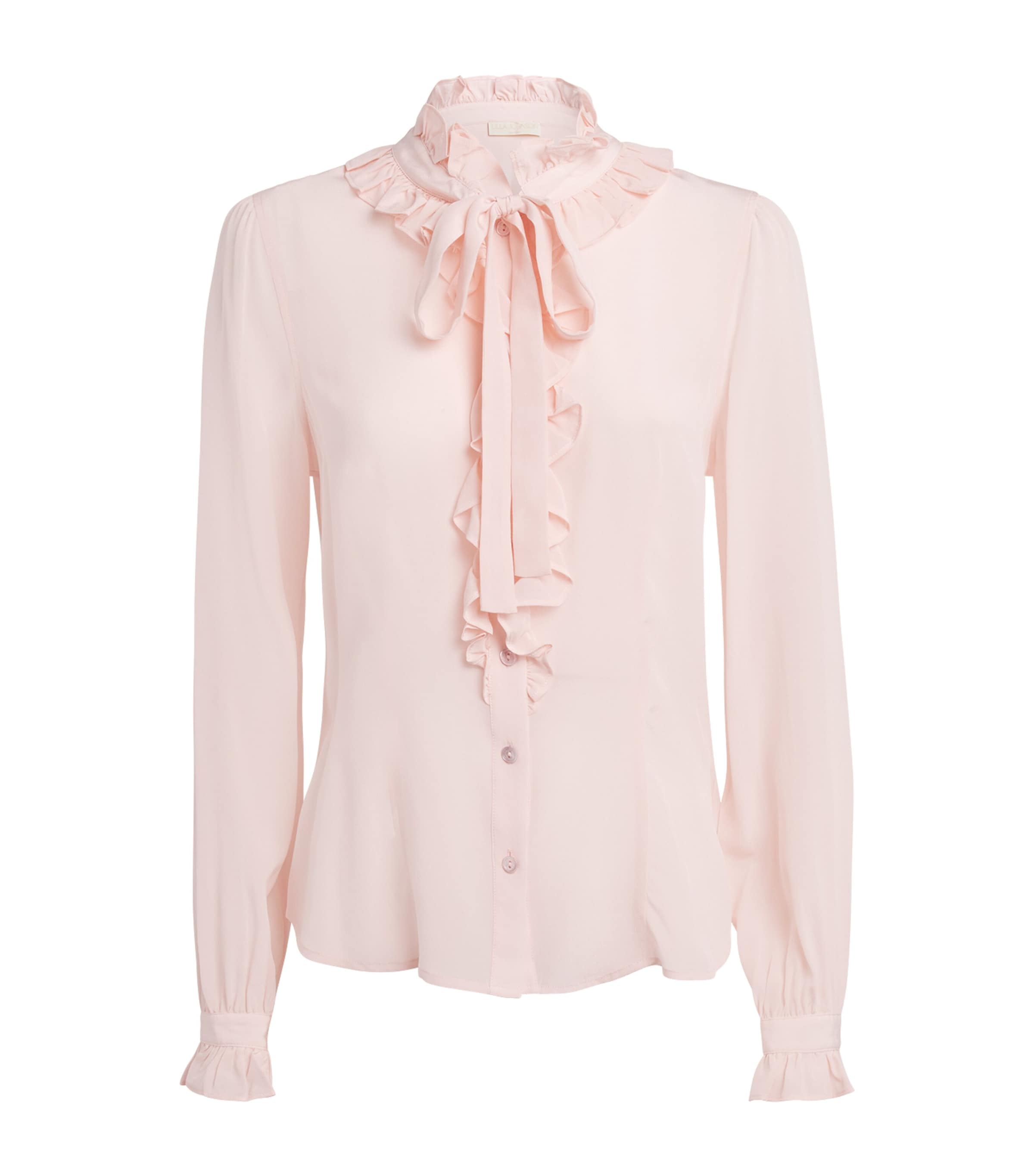 Ulla Johnson Womens Silk Crepe de Chine Catroux Blouse Powder
