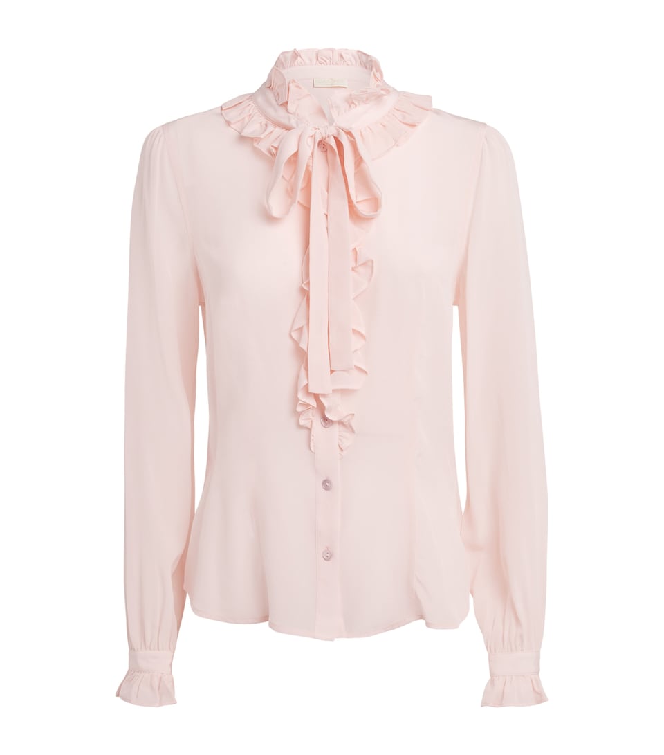 Ulla Johnson Womens Silk Crepe de Chine Catroux Blouse Powder