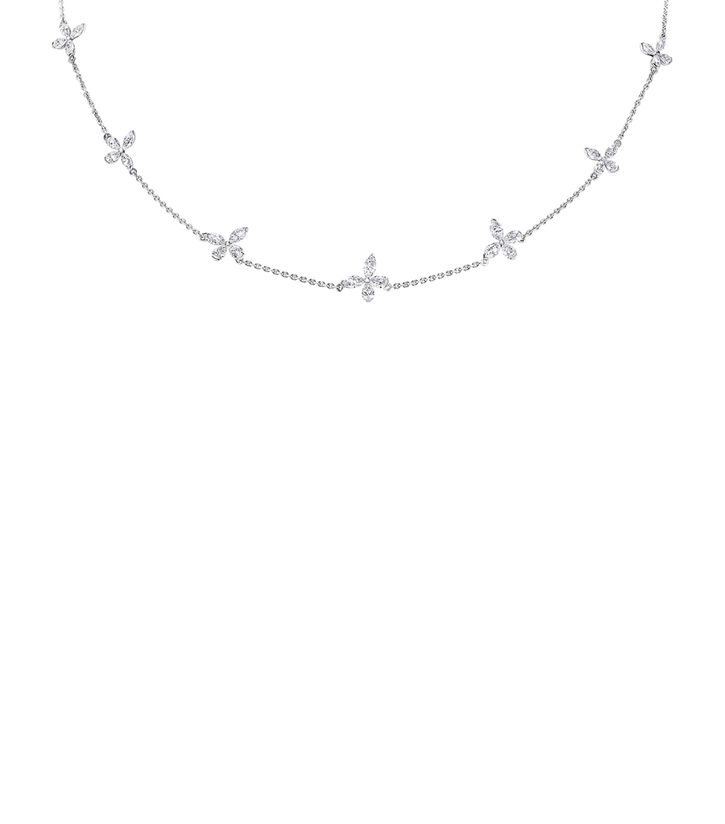 White Gold and Diamond Butterfly Necklace