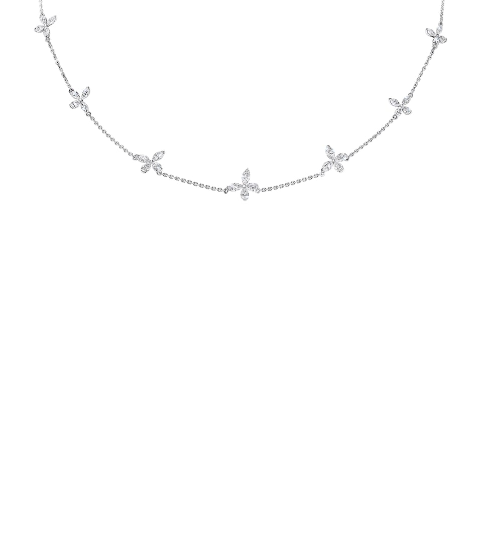 White Gold and Diamond Butterfly Necklace