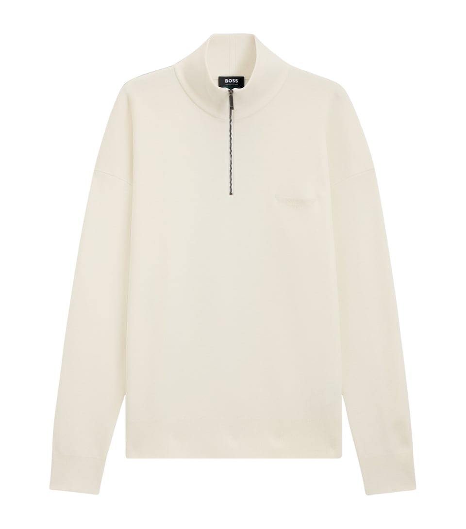 x Aston Martin Wool Quarter-Zip Sweater