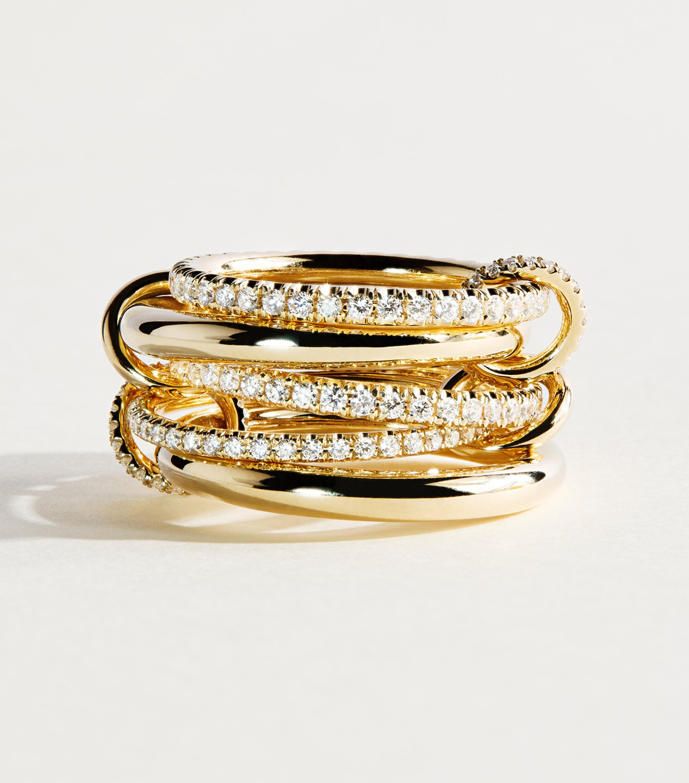Spinelli Kilcollin Petite Yellow Gold and Diamond Aquarius Ring Yellow Gold
