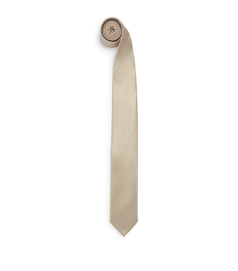 Eton Silk Geometric Tie Yellow