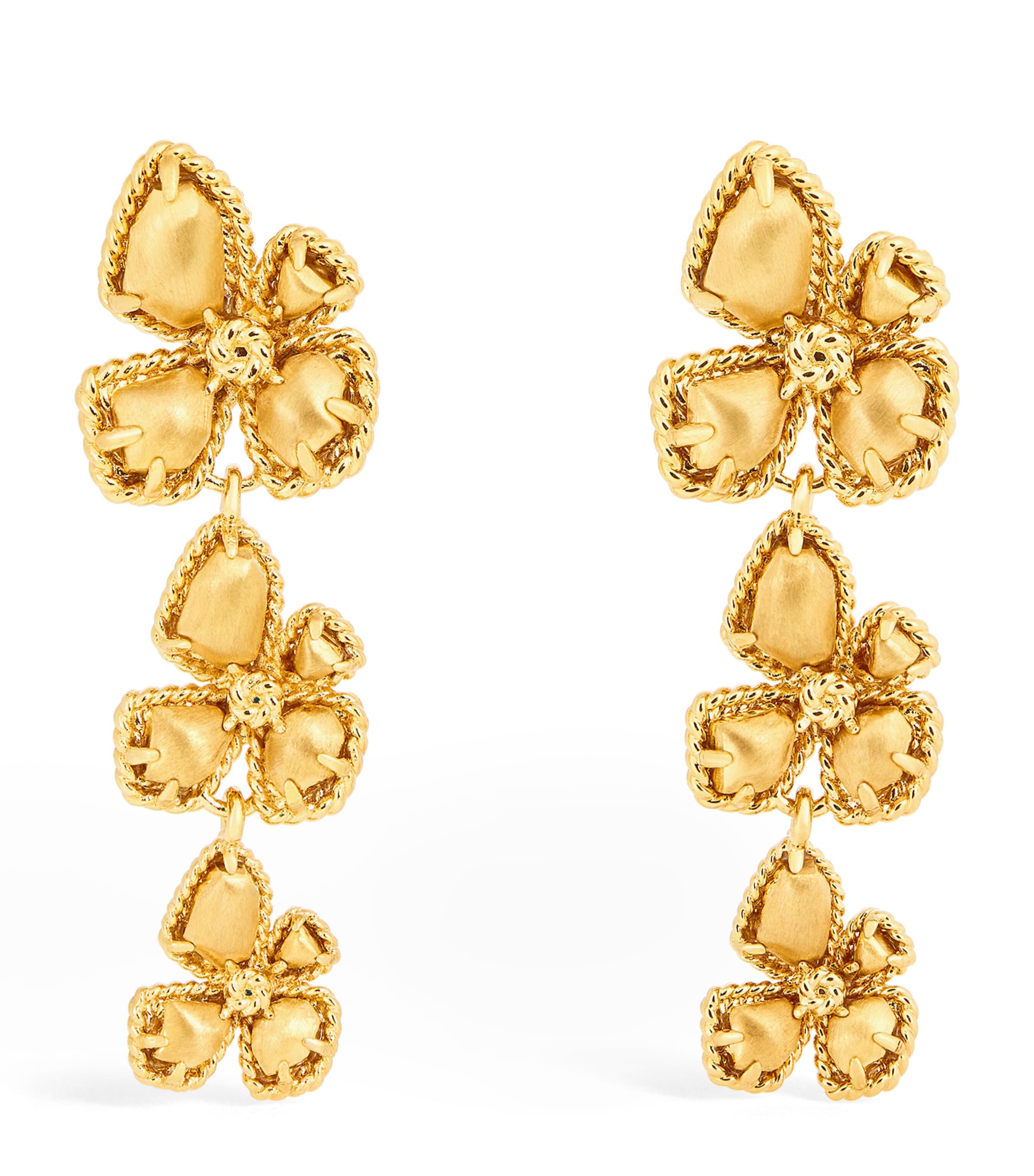 Gold-Plated Bloom Dangle Earrings