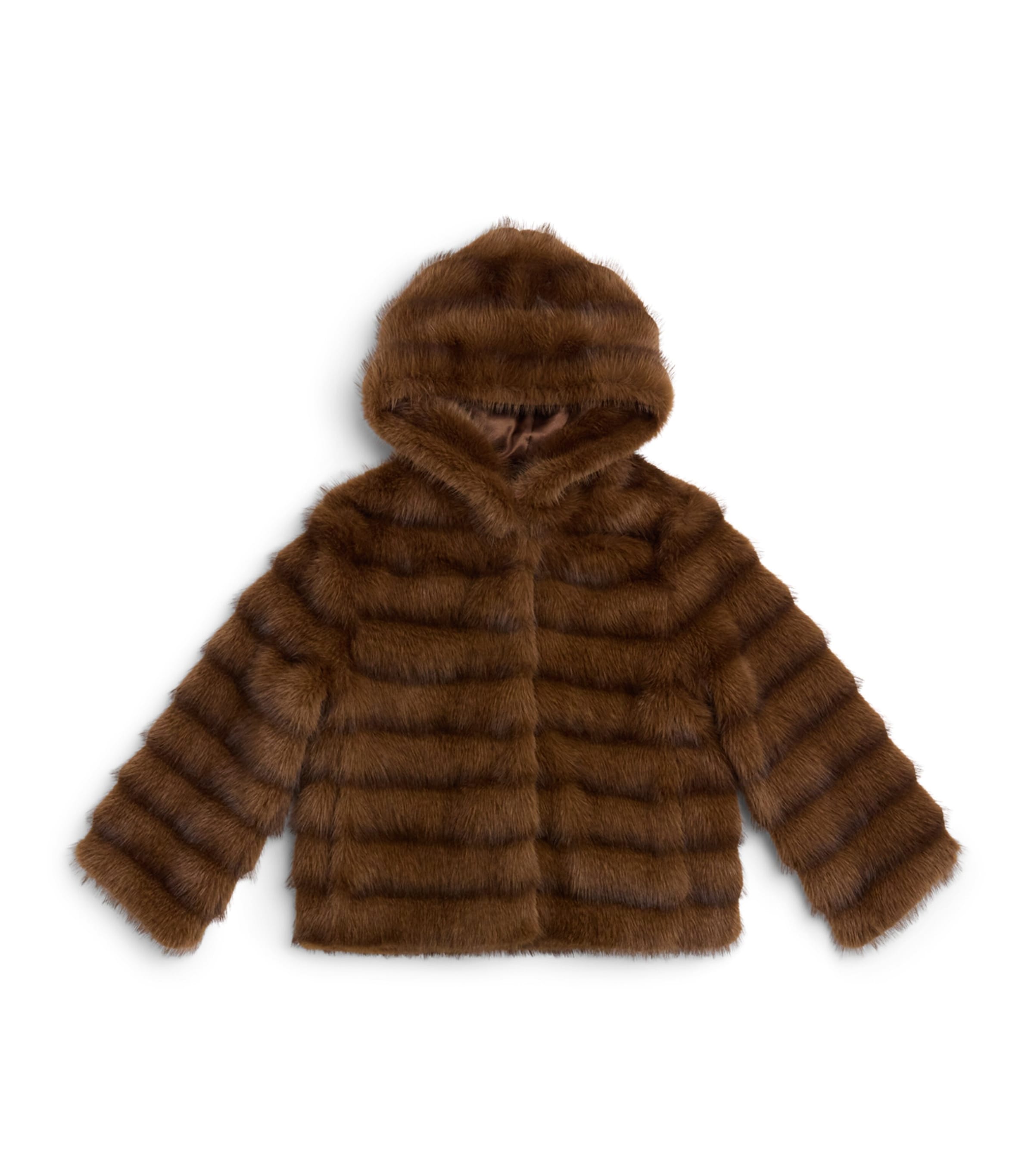 Monnalisa Faux-Fur Hooded Jacket (2-12 Years) Marronescuro