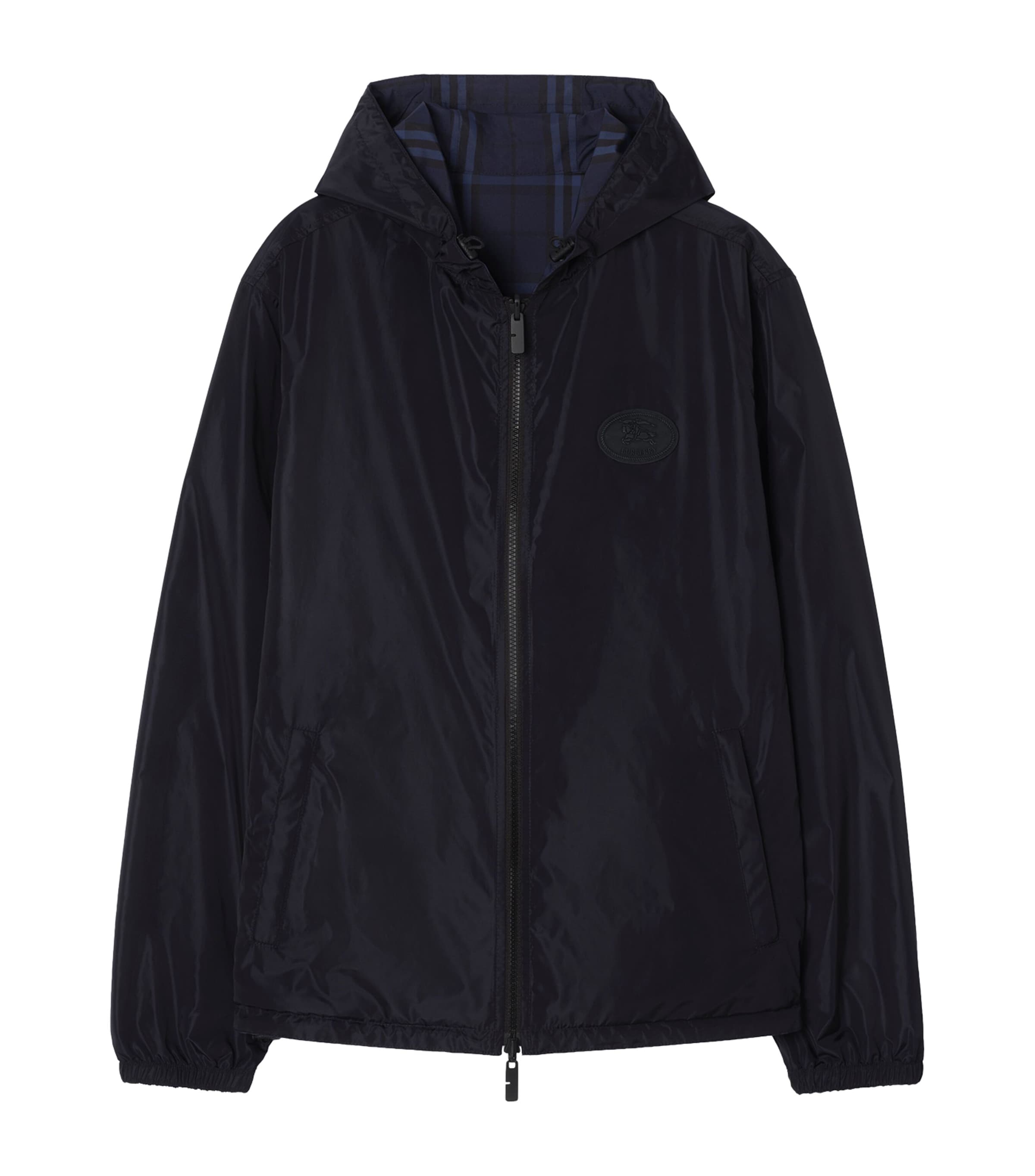 Burberry Mens Reversible Check Newport Jacket Dark Ink Blue Ip Chk
