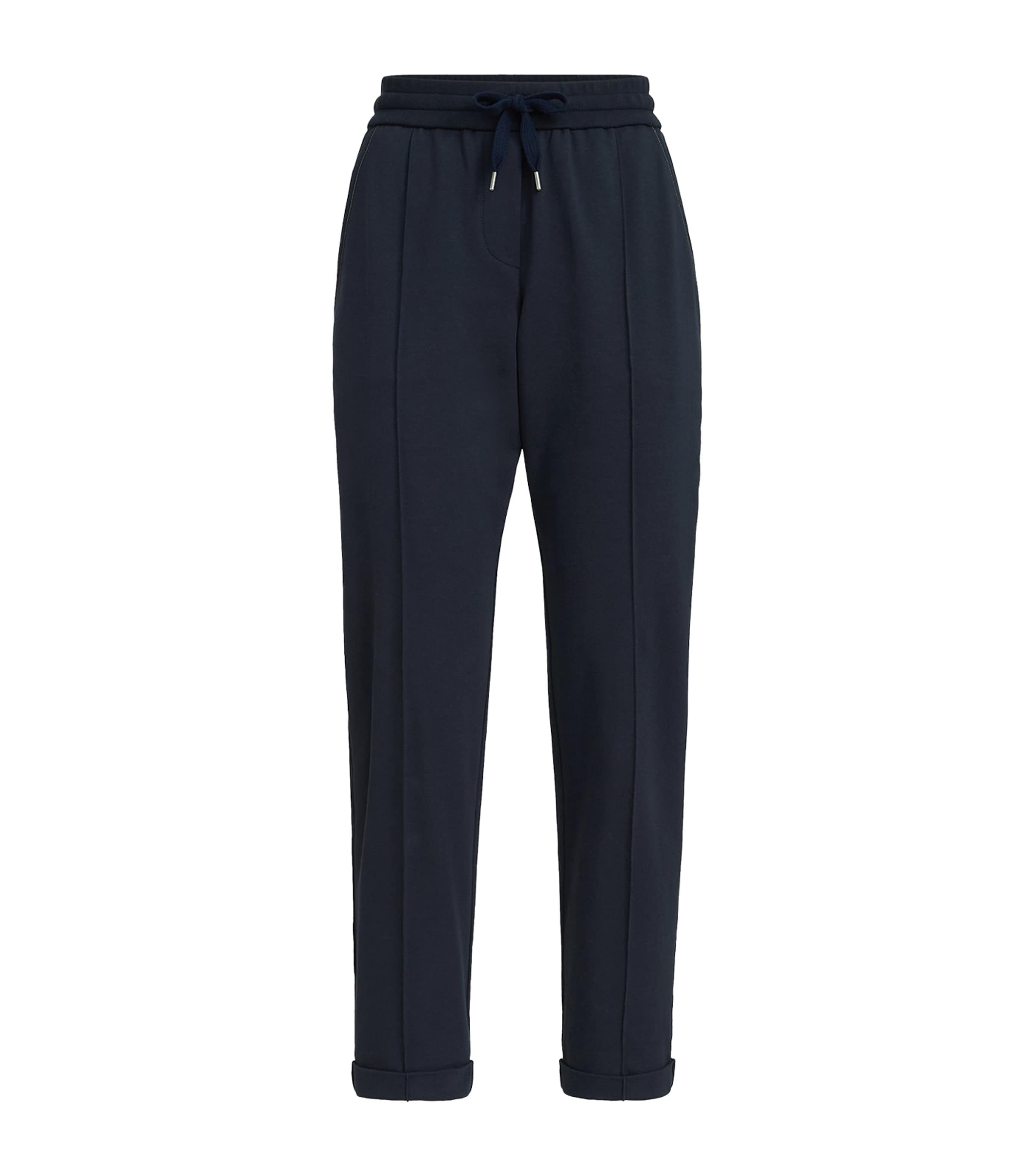 Brunello Cucinelli Womens Stretch-Cotton Slim Sweatpants Blue