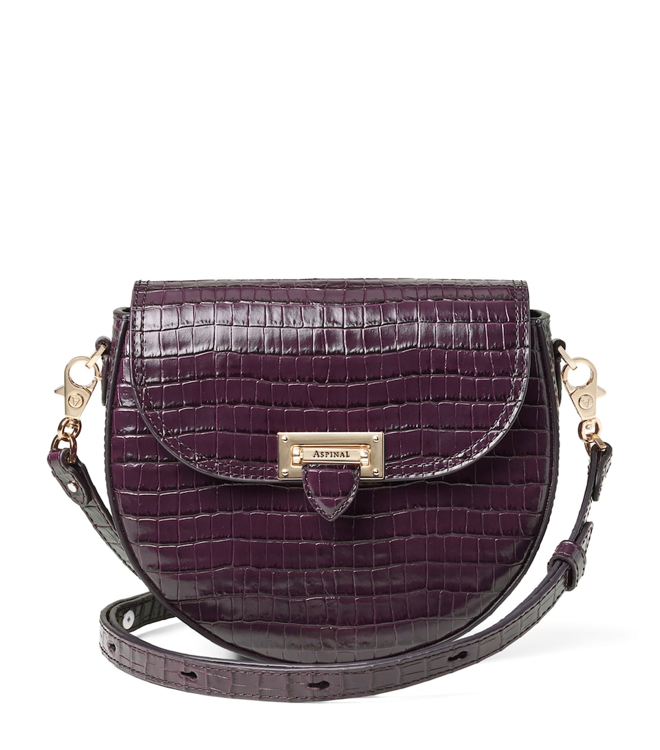 Aspinal Of London Leather Croc-Embossed Portobello Cross-Body Bag Fig