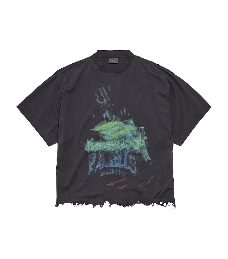 Cotton Cropped Graphic T-Shirt