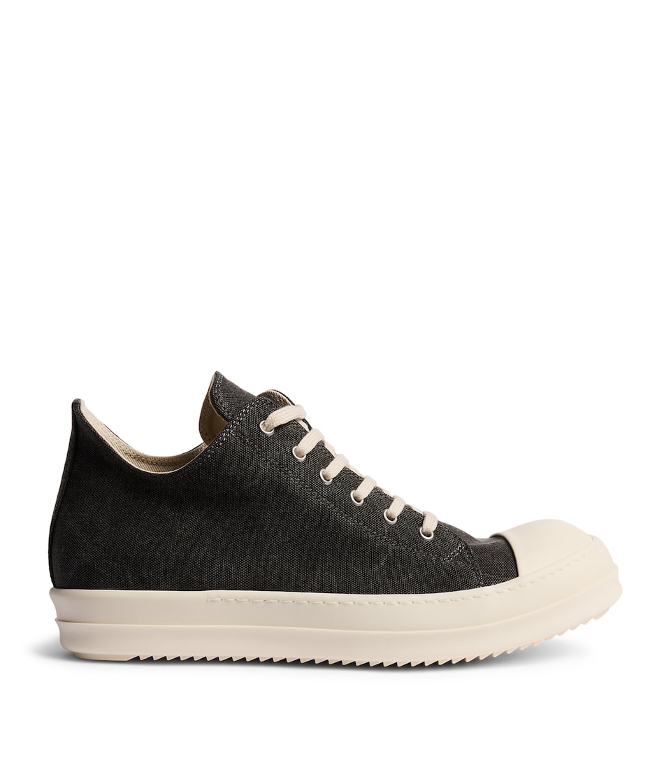 Rick Owens Canvas Low-Top Sneakers Grvl/mlk/mlk