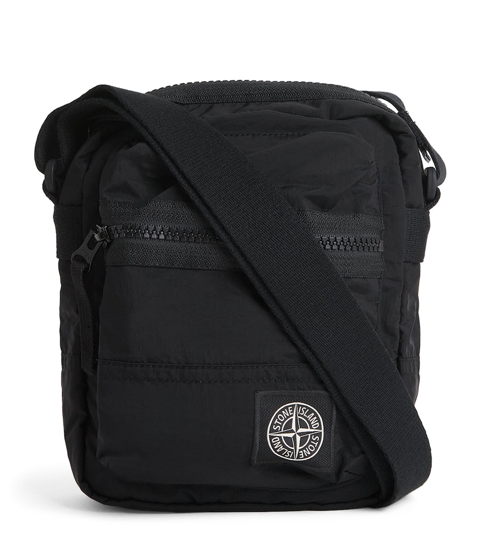 Stone Island Coated-Nylon Logo Cross-Body Bag