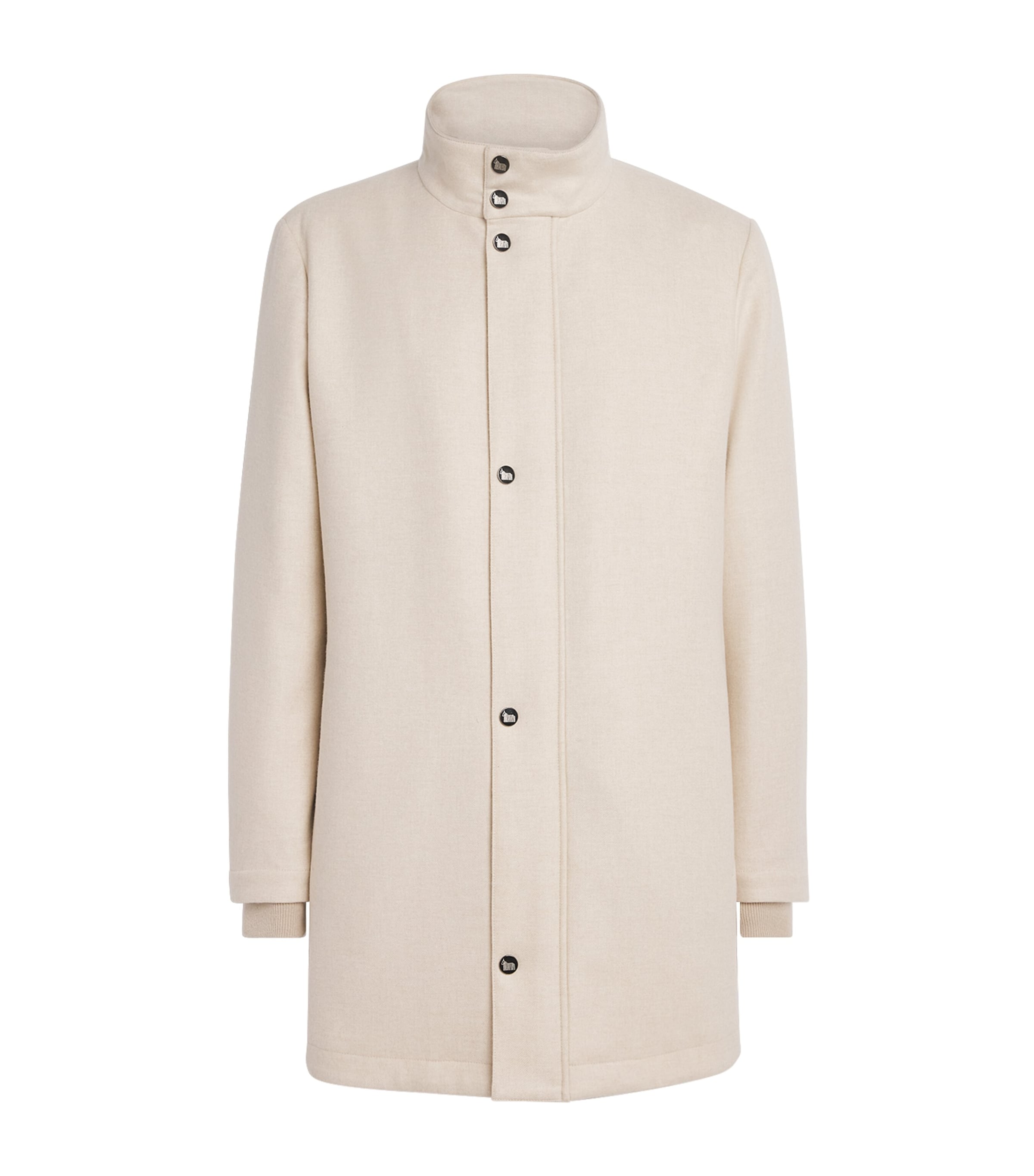 Colombo Mens Cashmere Overcoat Natural White