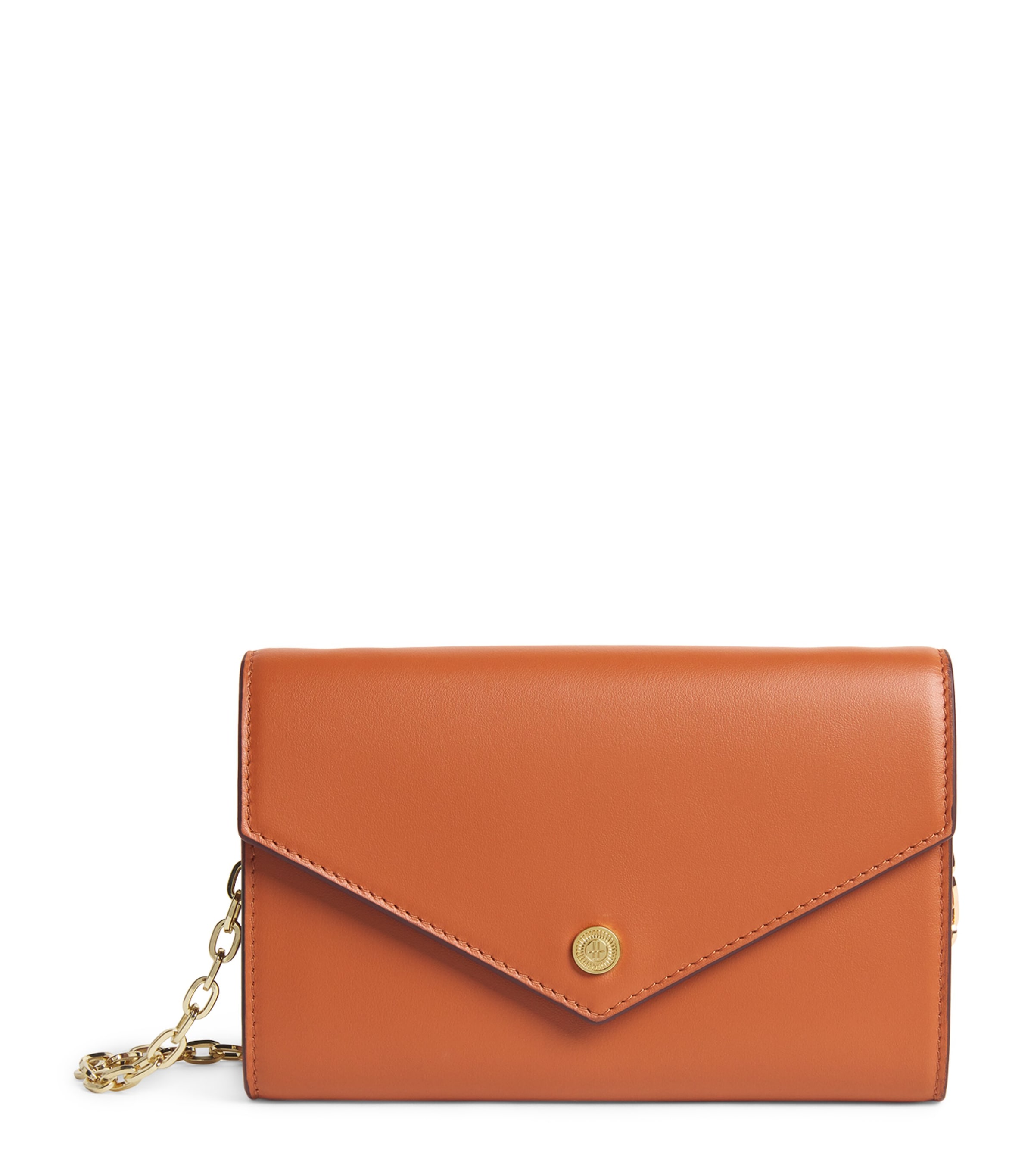 Harrods Leather Chain Wallet Tan