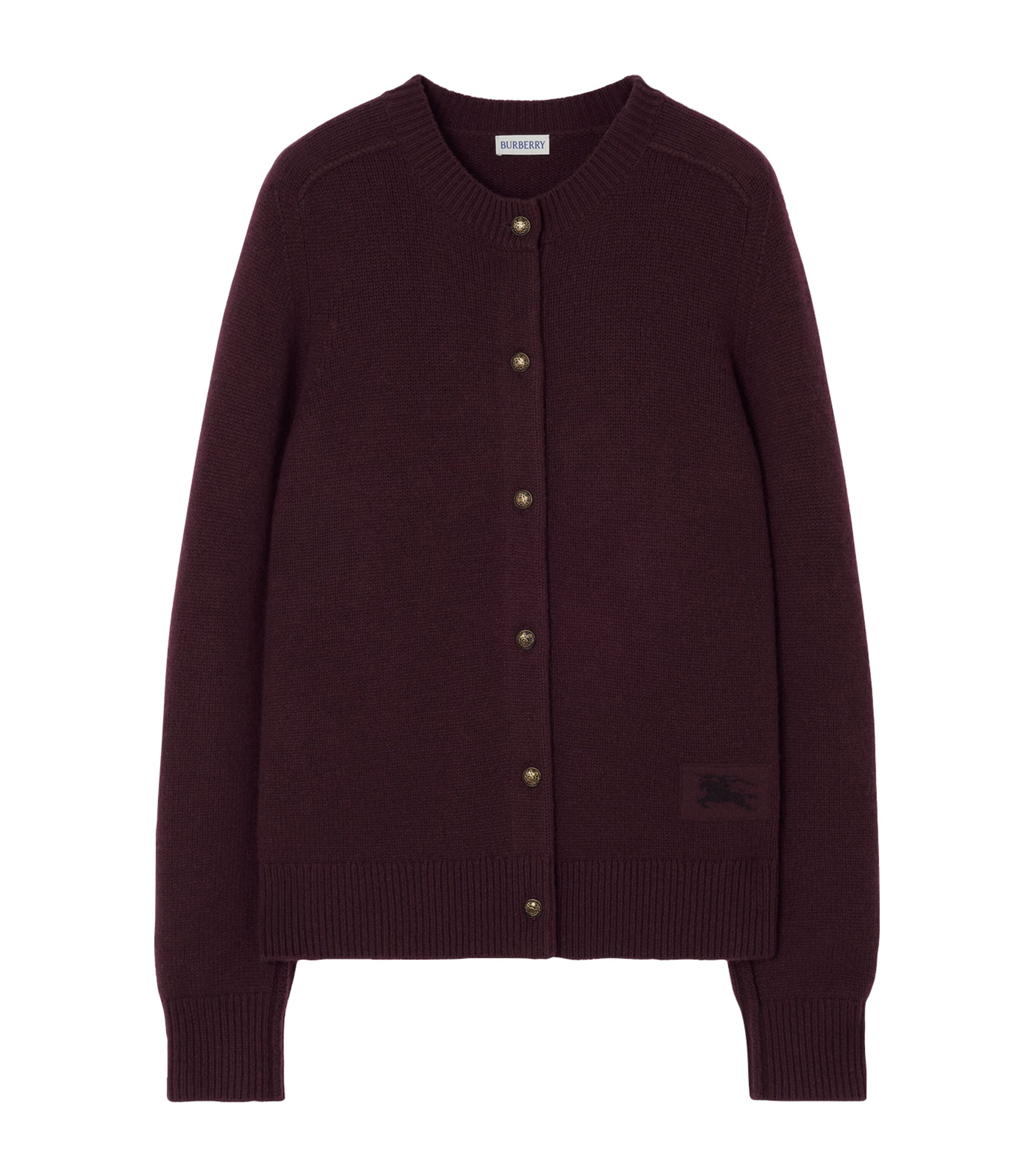Burberry Womens Cashmere Crew-Neck Cardigan Acer Purple