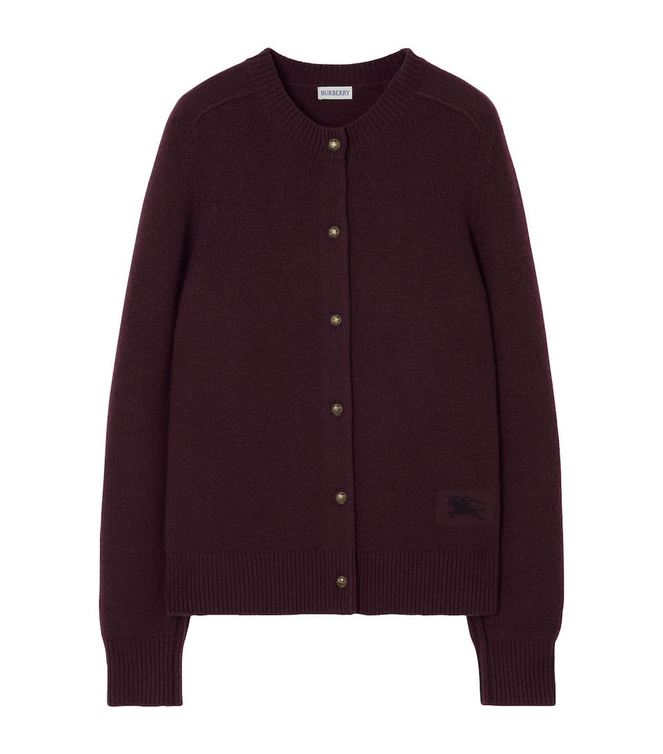 Burberry Womens Cashmere Crew-Neck Cardigan Acer Purple