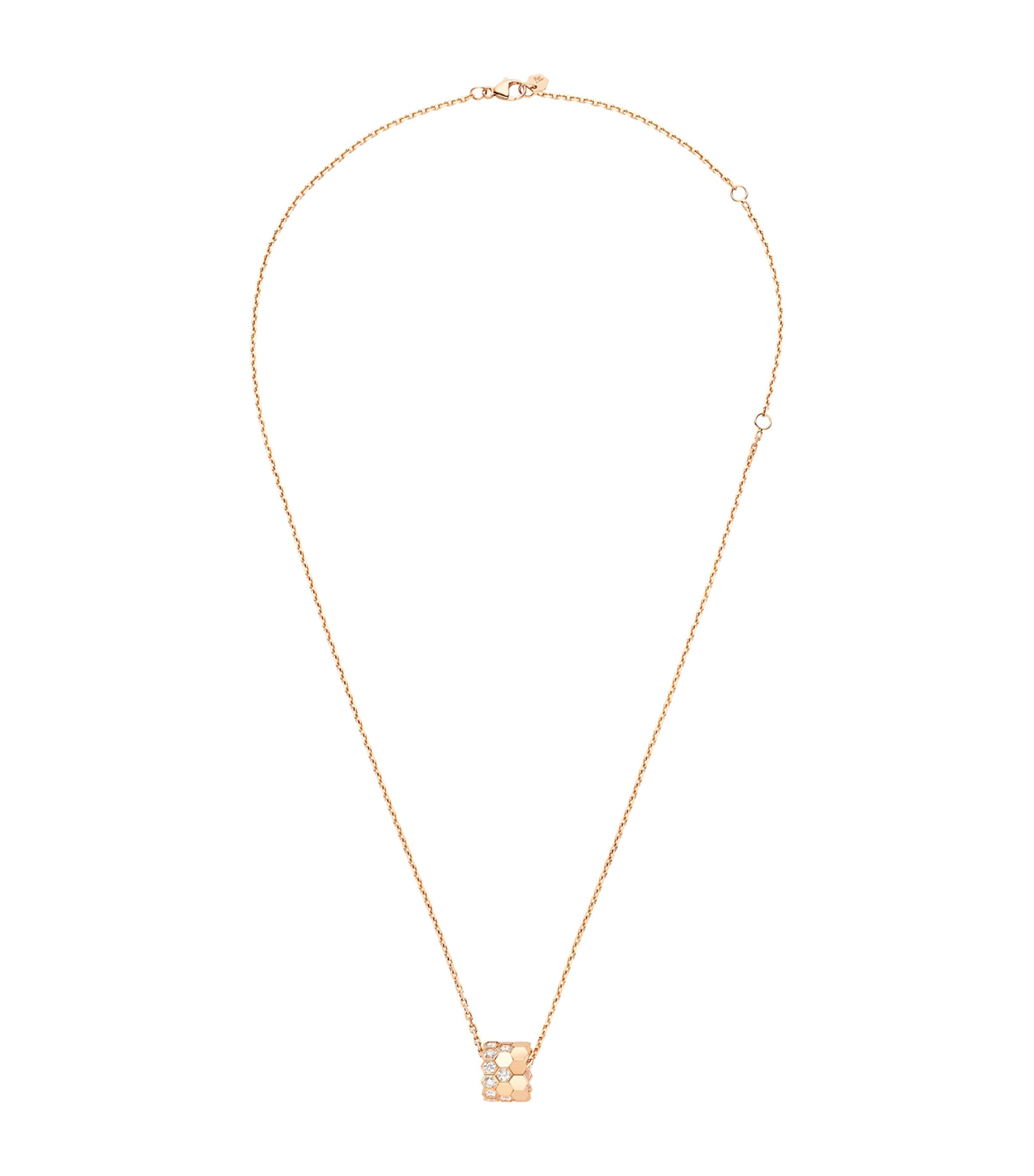 Medium Rose Gold and Diamond Bee de Chaumet Necklace