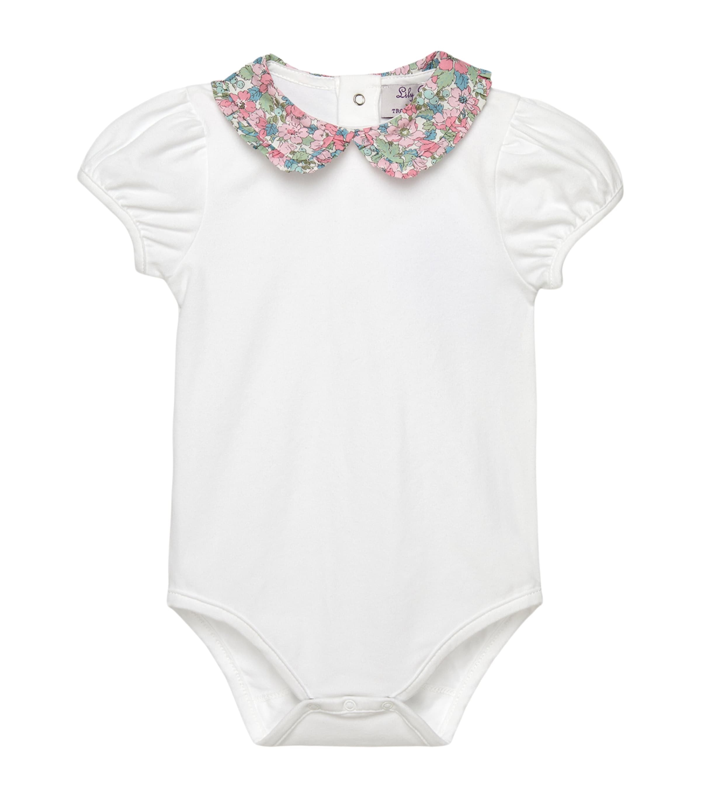 Stretch-Cotton Liberty Print Collar Bodysuit (3-24 Months)