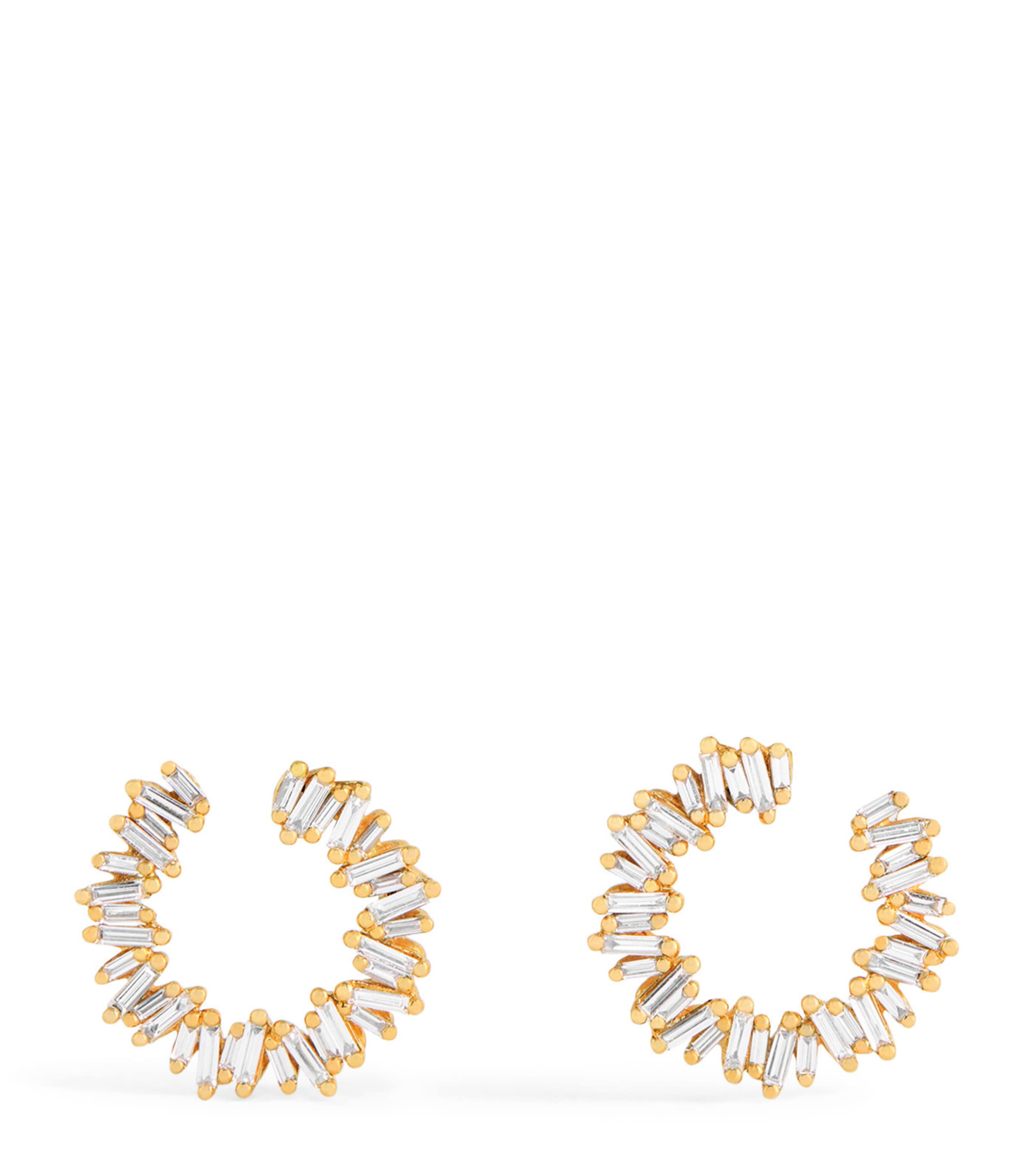 Suzanne Kalan Yellow Gold and Diamond Classic Cluster Stud Earrings Yg/wd