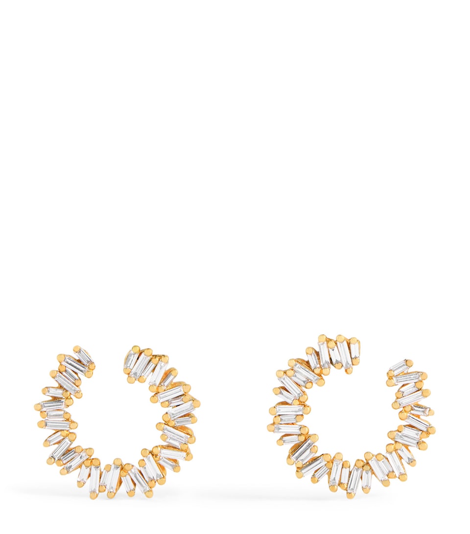 Suzanne Kalan Yellow Gold and Diamond Classic Cluster Stud Earrings Yg/wd