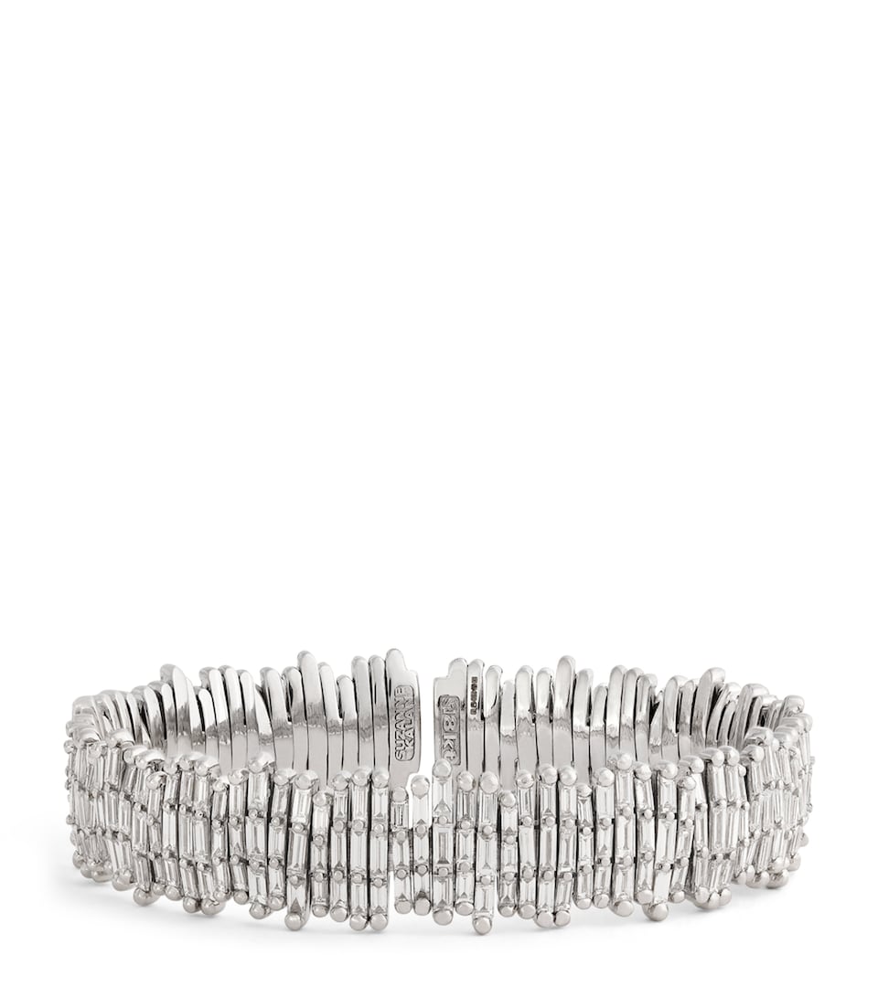 White Gold and Diamond Classic Three-Row Cuff