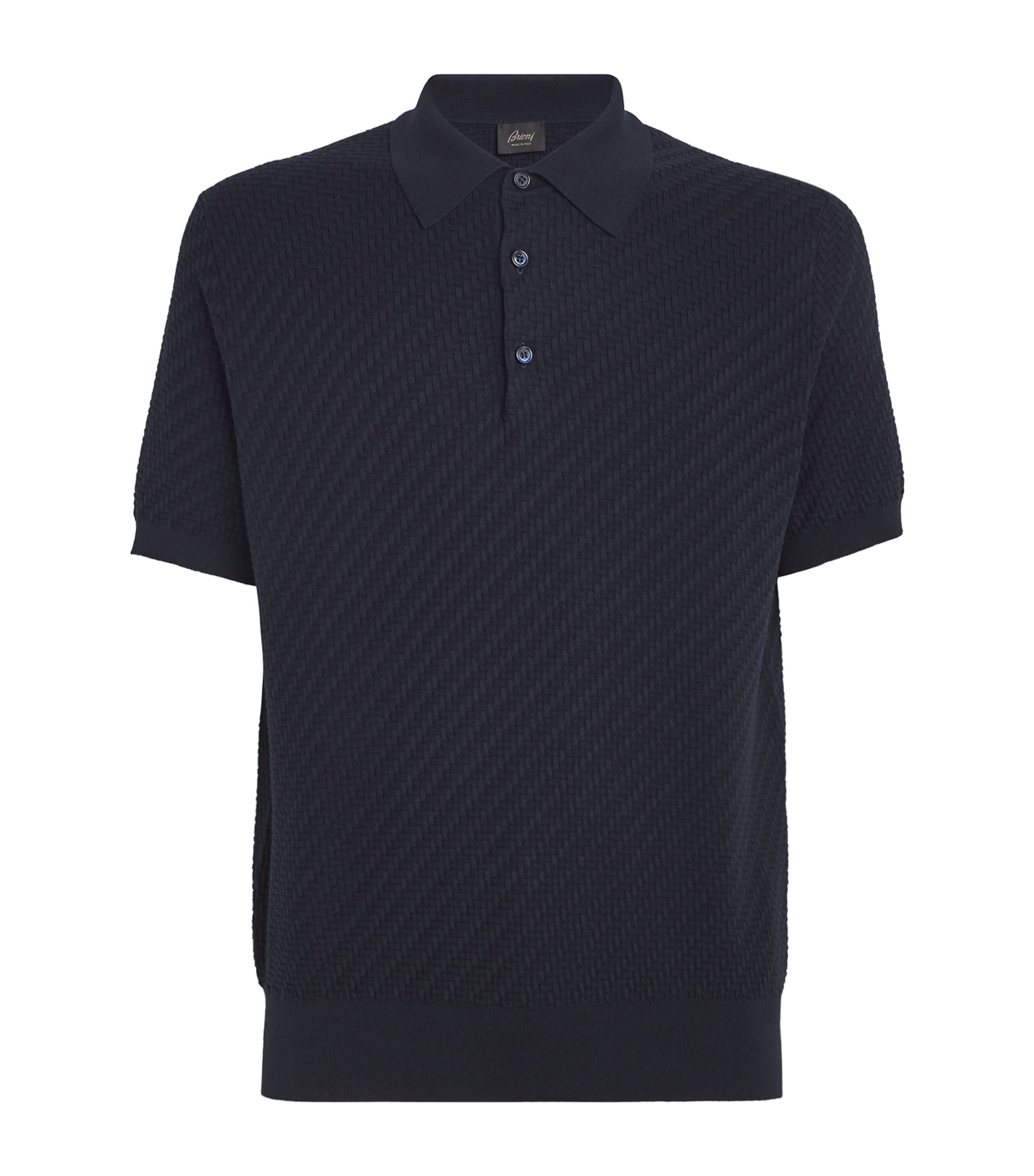 Brioni Mens Cotton-Silk-Cashmere Polo Shirt