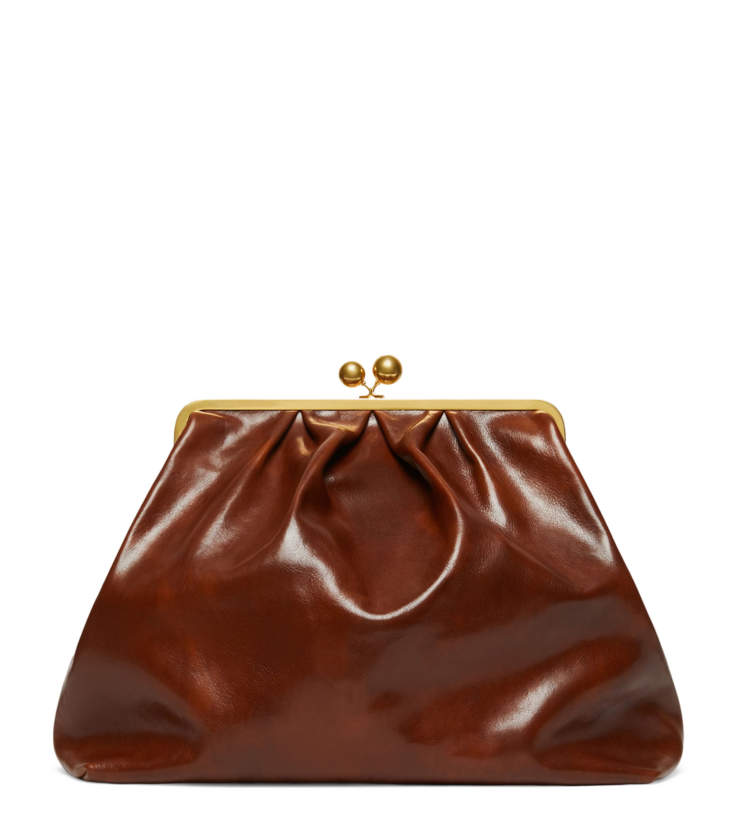 Weekend Max Mara Leather Pasticcino Pouch Tobacco