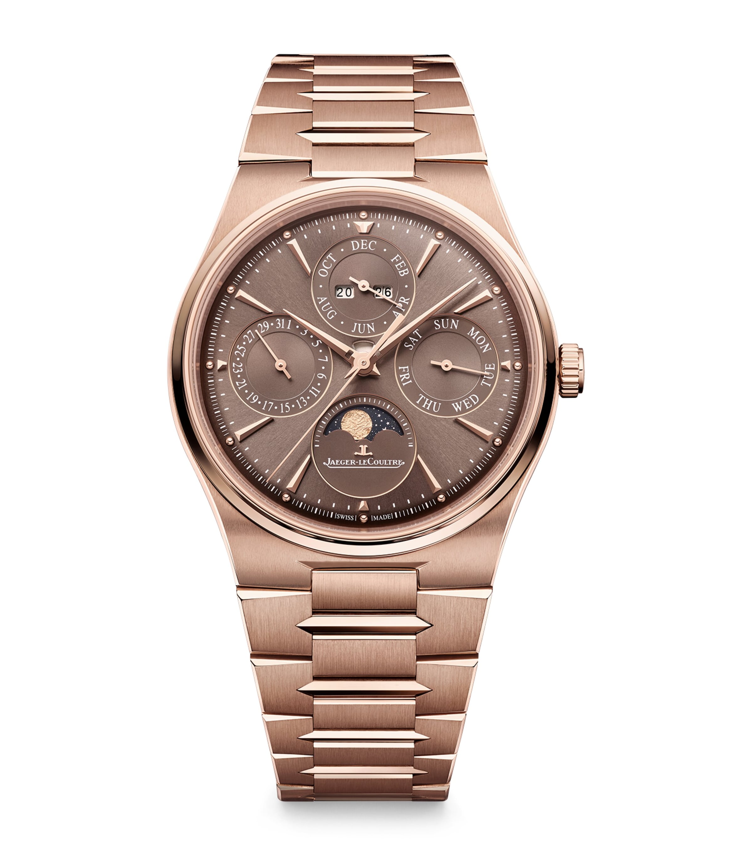 Jaeger-LeCoultre Rose Gold Master Control Chronometre Perpetual Calendar Watch 39mm Pink Gold