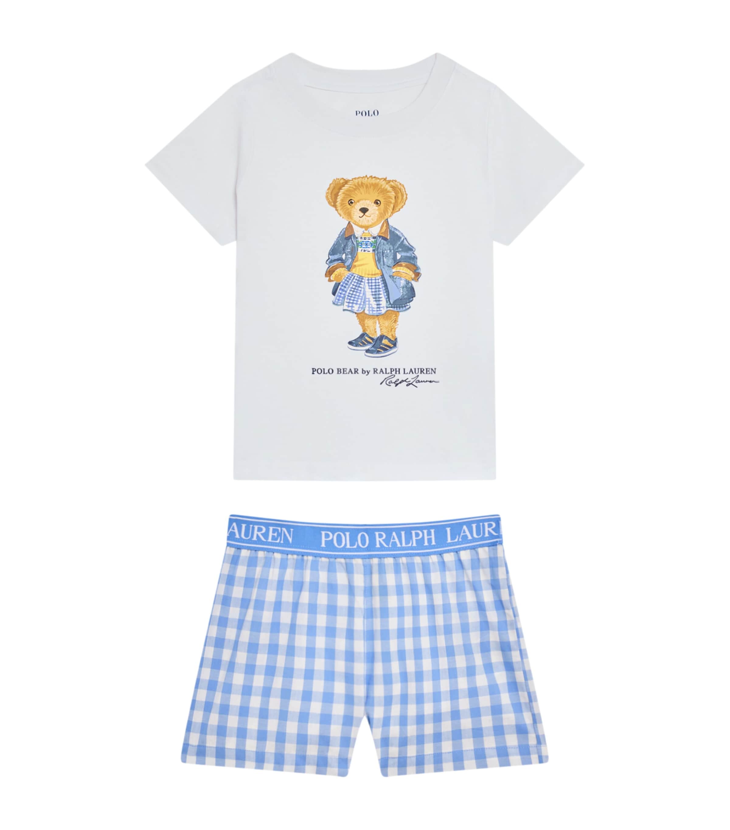 Ralph Lauren Kids Cotton Polo Bear Pyjama Set (4-6 Years) Bcsharbor Islnd Blue