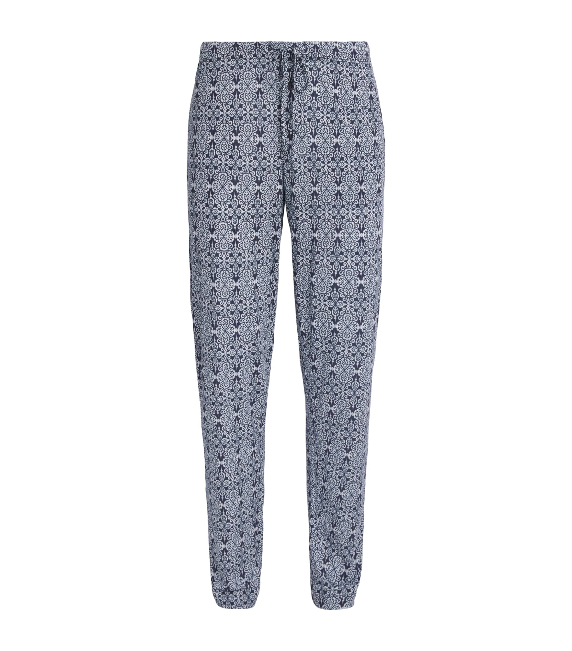 Hanro Mens Cotton Night & Day Lounge Trousers Heritage Tiles