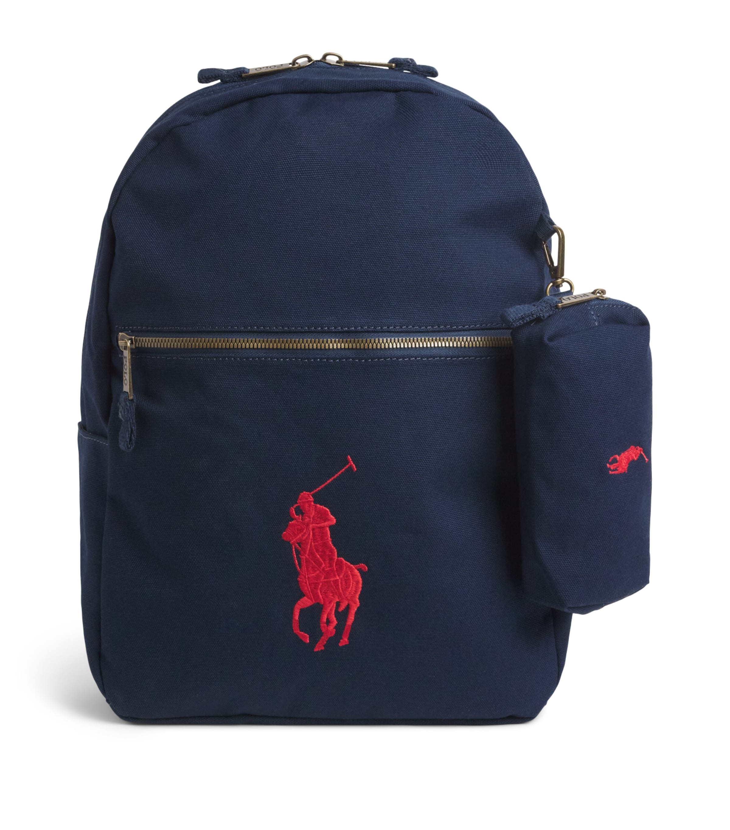 Ralph Lauren Kids Canvas Polo Pony Backpack Newport Navy
