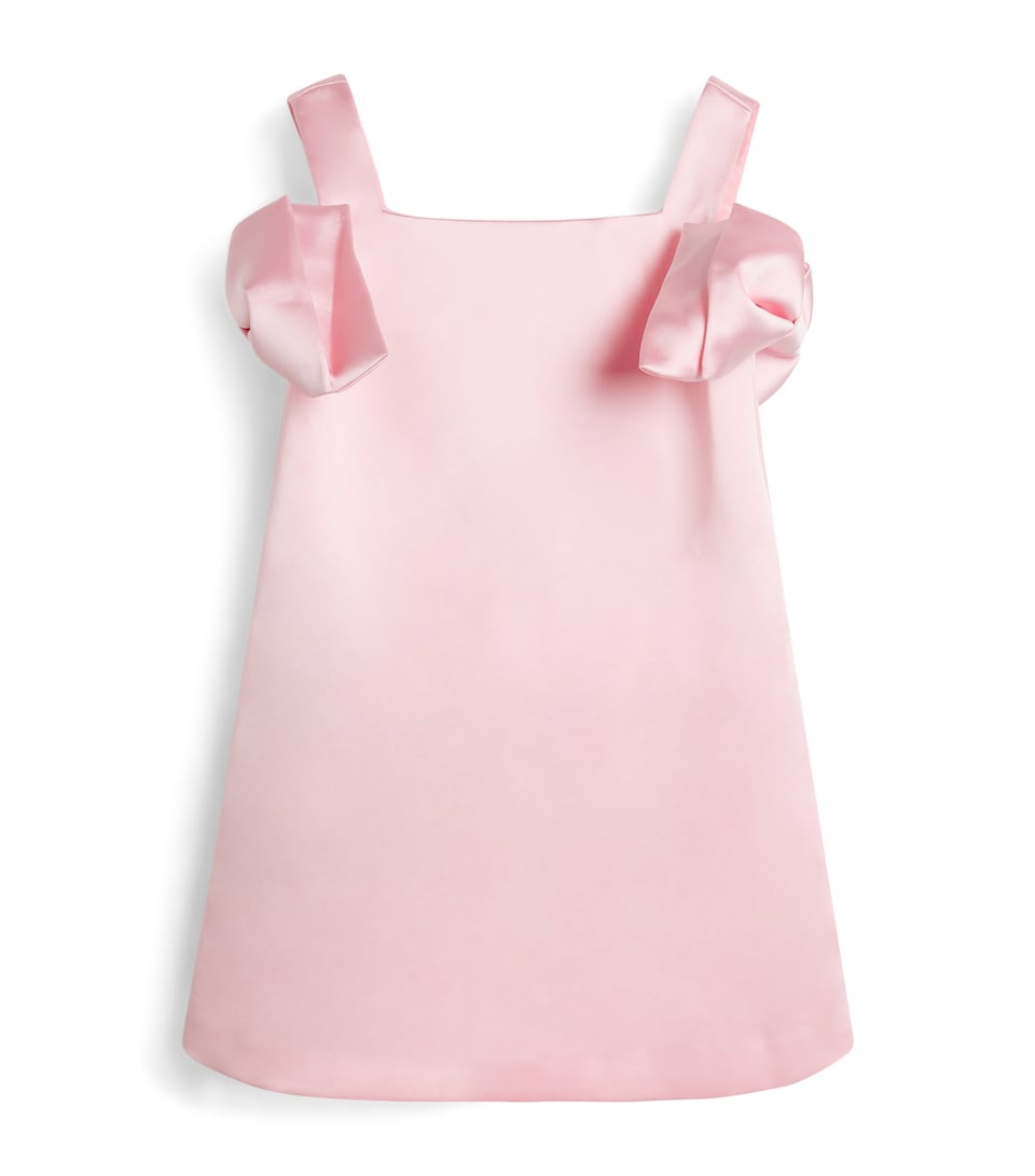 Self-Portrait Kids Satin Bow Dress (3-12 Years) Pink