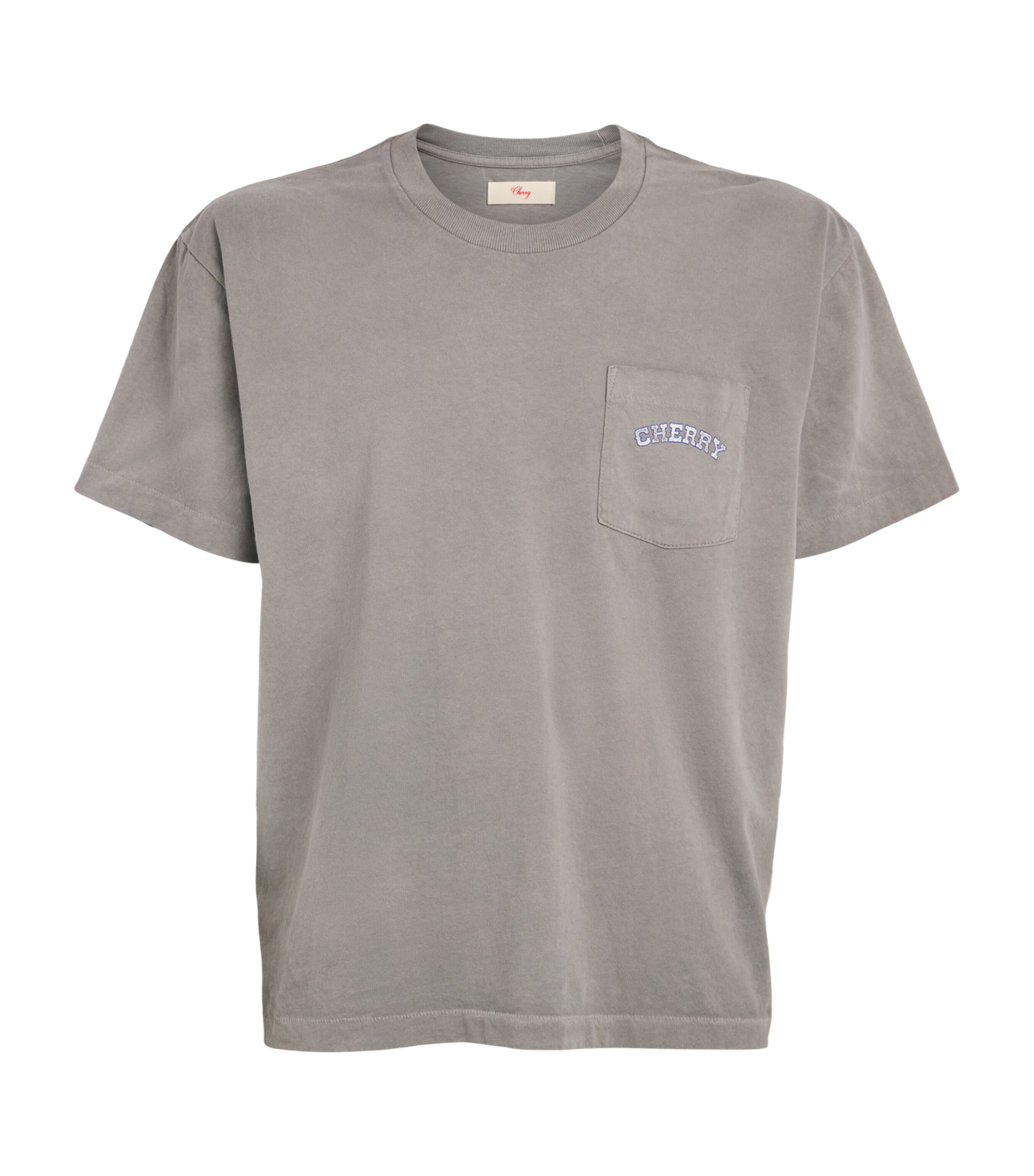 Cherry Los Angeles Mens Cotton Palamino Pocket T-Shirt Light Charcoal