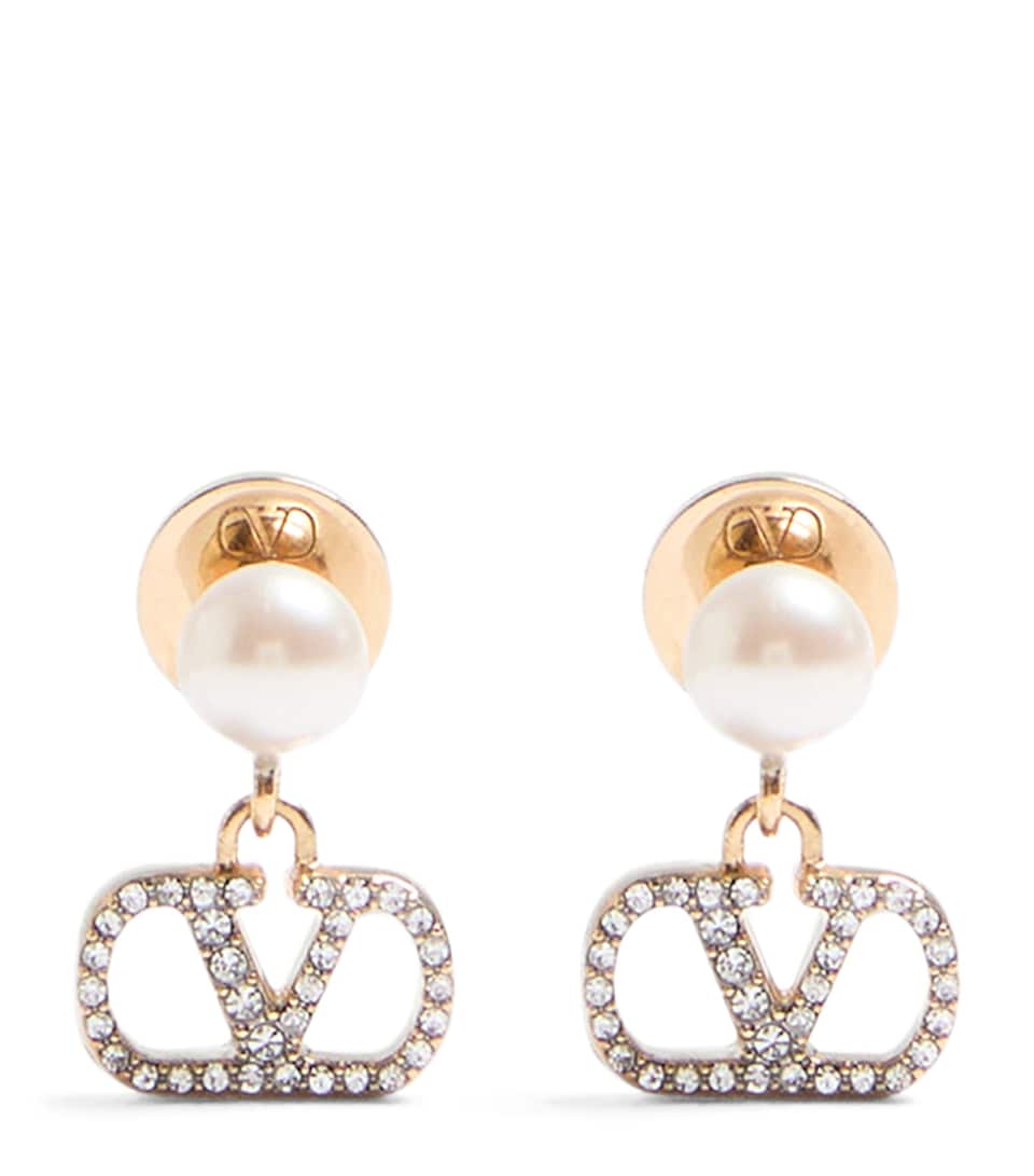 Valentino Garavani Crystal Vlogo Signature Earrings Cnp