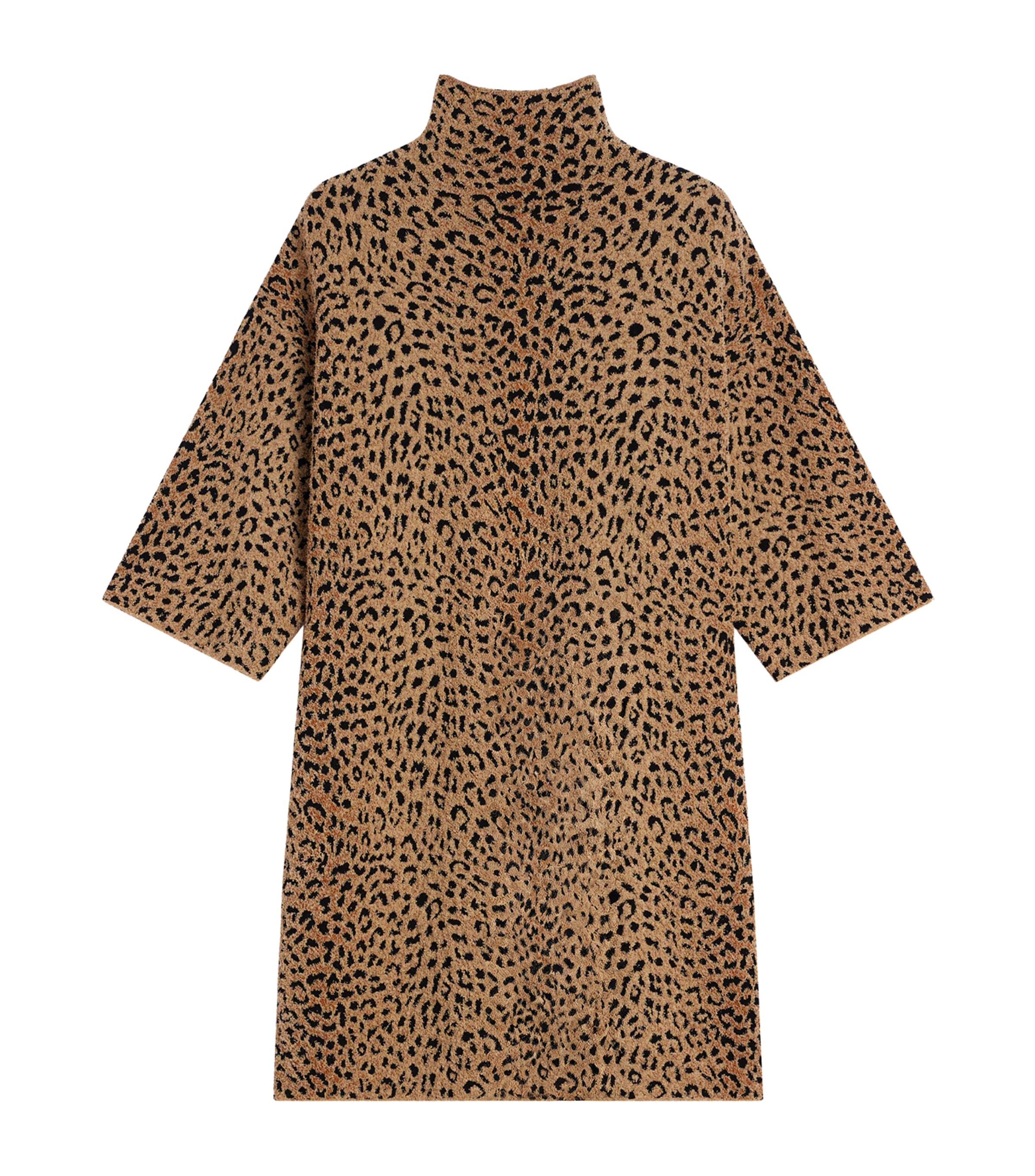 Givenchy Womens Leopard High-Neck Mini Dress
