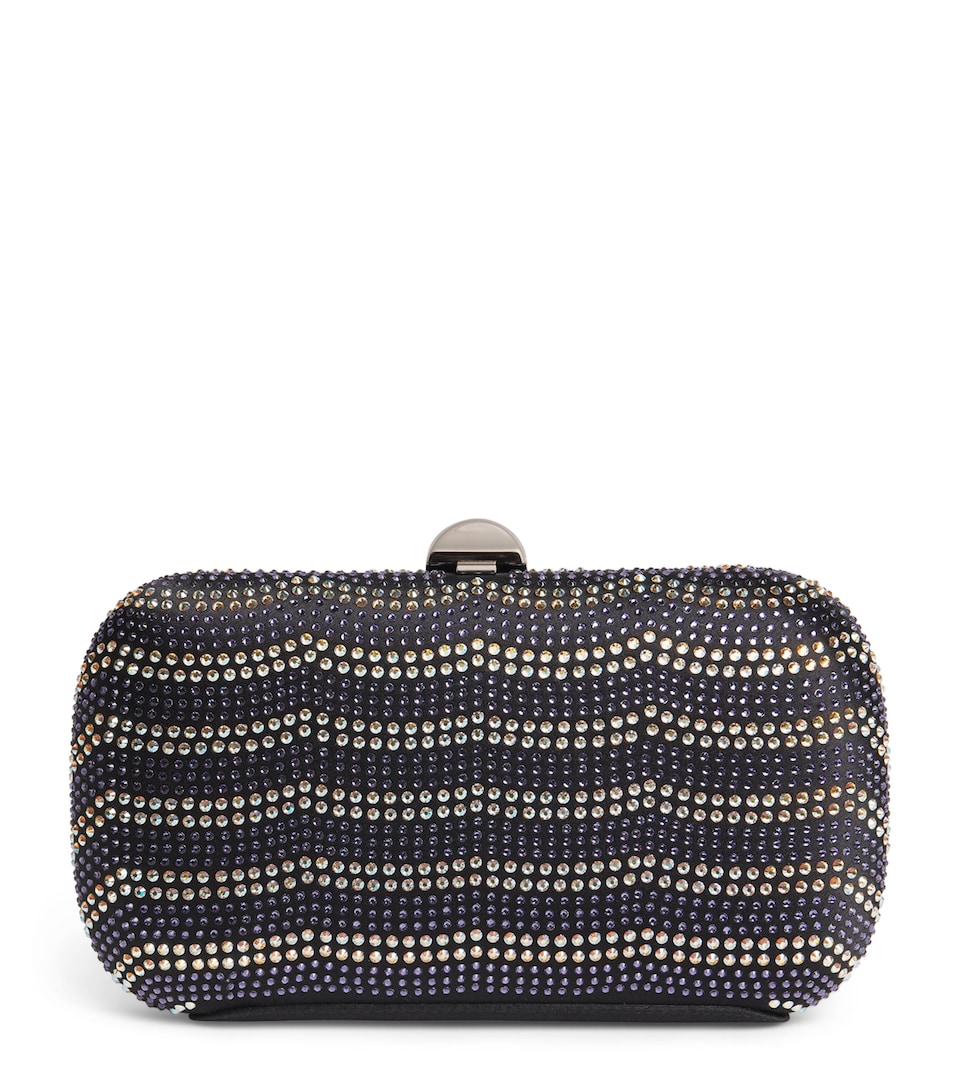 Rodo Embellished Wave Clutch Bag Black