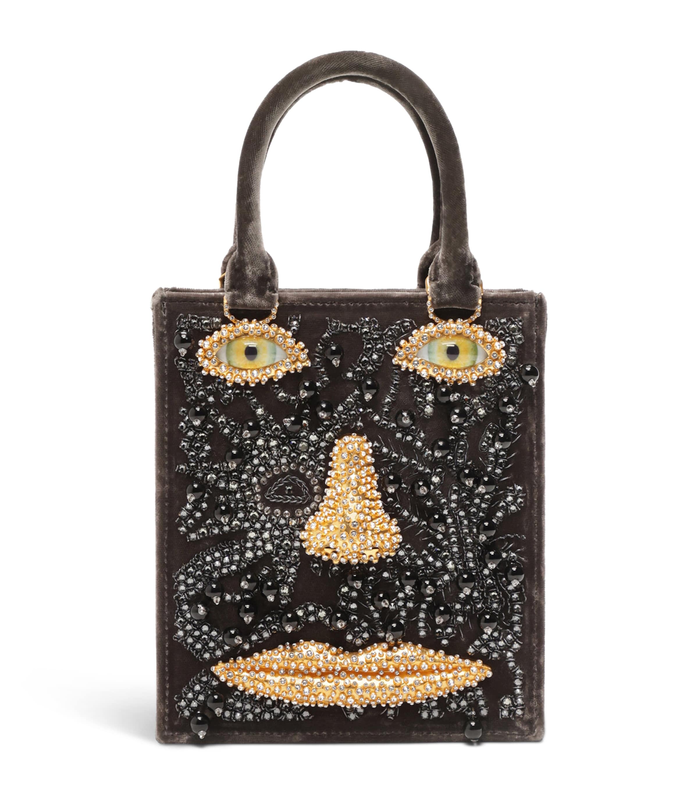 Mini Velvet Face Top-Handle Bag
