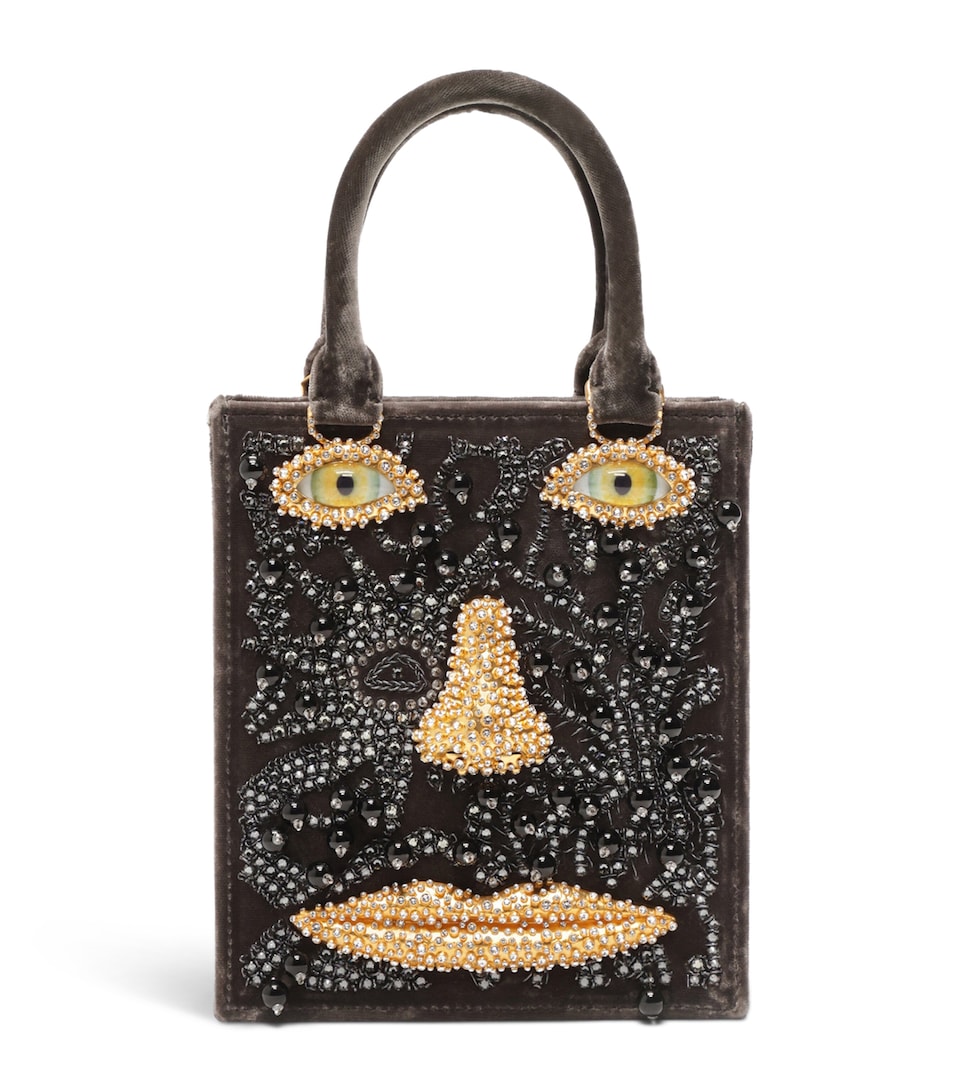 Mini Velvet Face Top-Handle Bag
