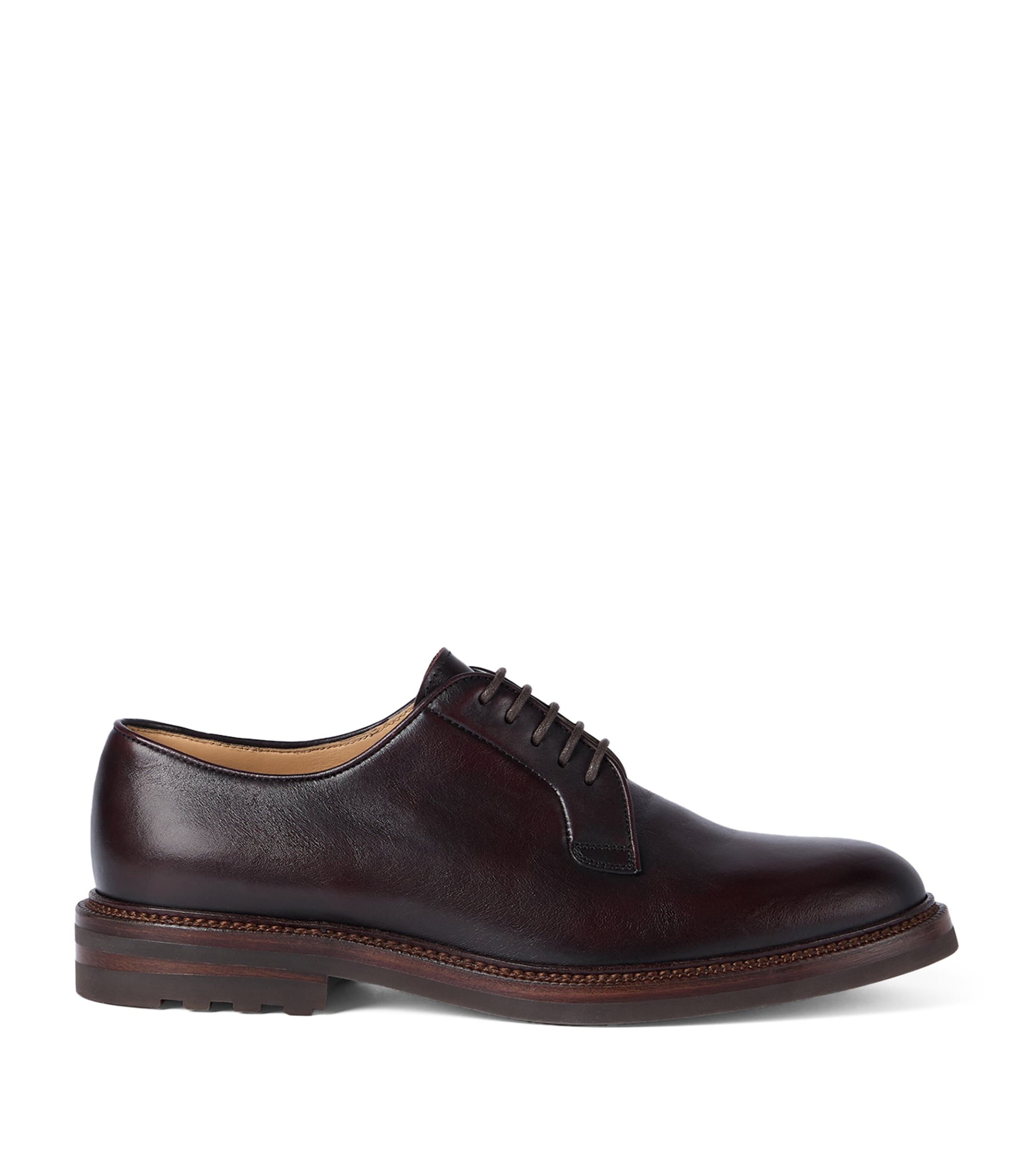 Burnished Calfskin Derby Shoes