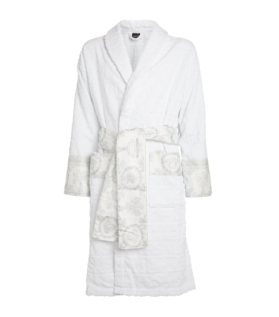 Versace Baroque Bath Robe Wht/wht