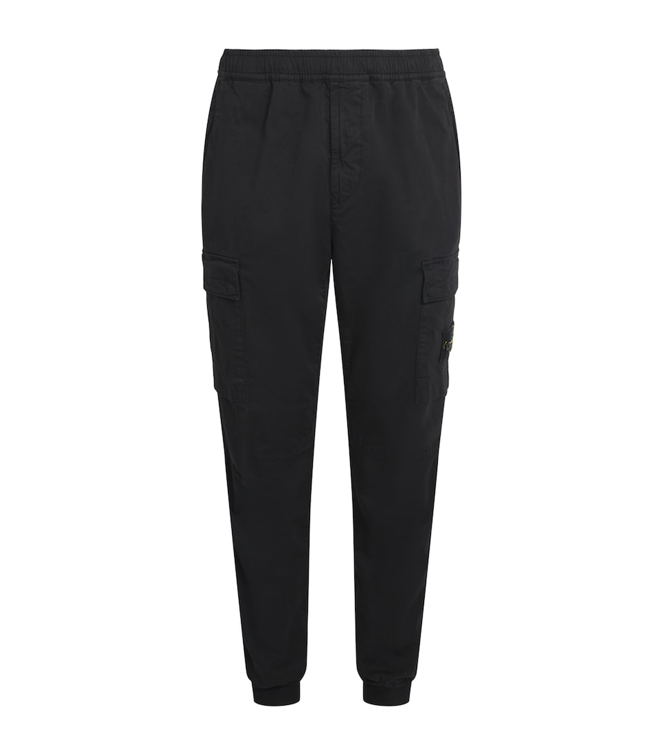 Stone Island Mens Stretch Cotton-Wool Cargo Trousers