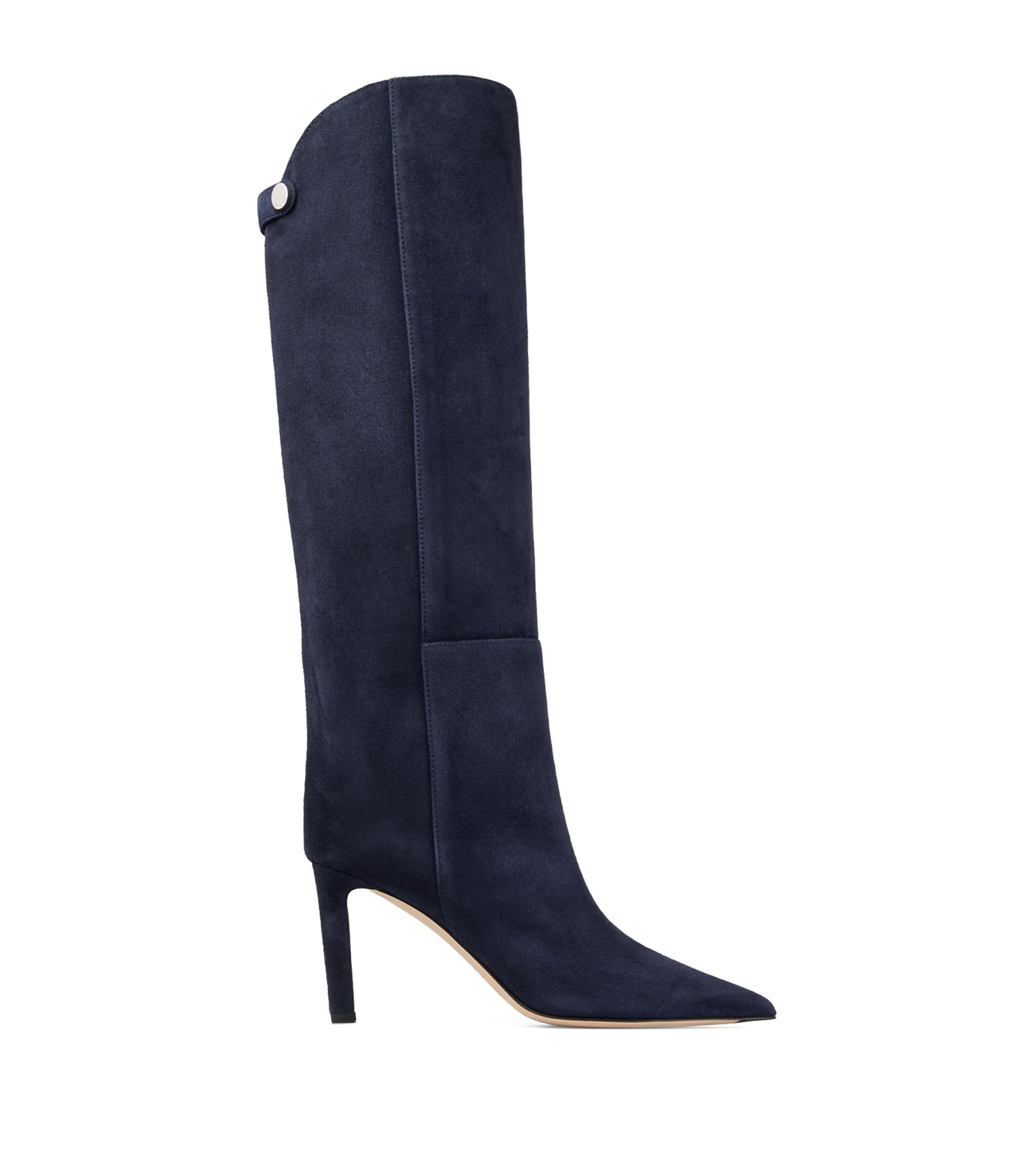 Jimmy Choo Alizze 85 Suede Knee-High Boots Marine