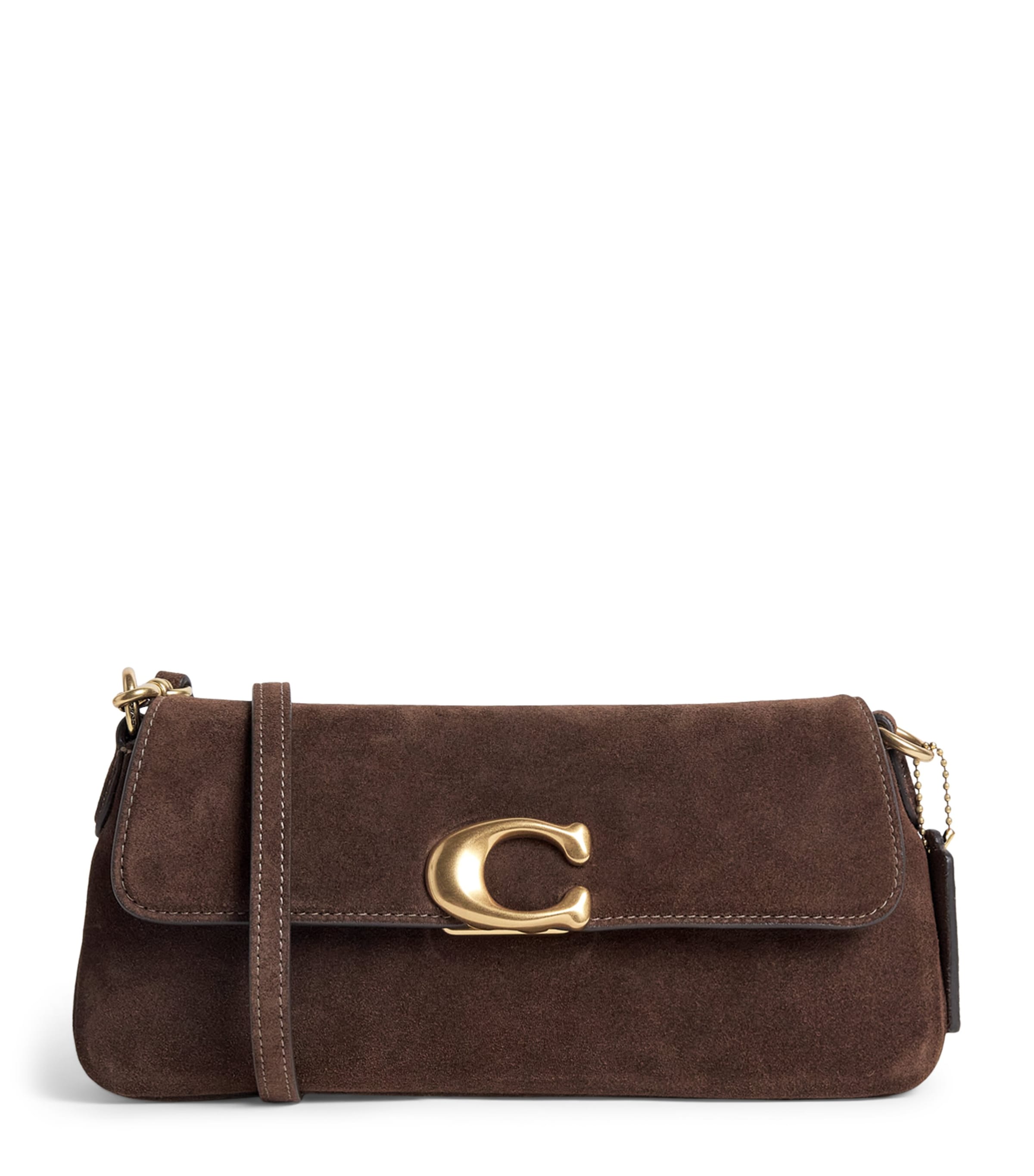 Coach Suede Jet Shoulder Bag Chocolate
