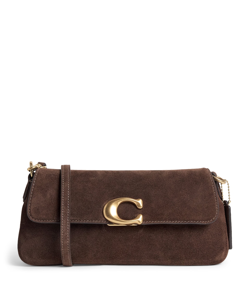 Coach Suede Jet Shoulder Bag Chocolate