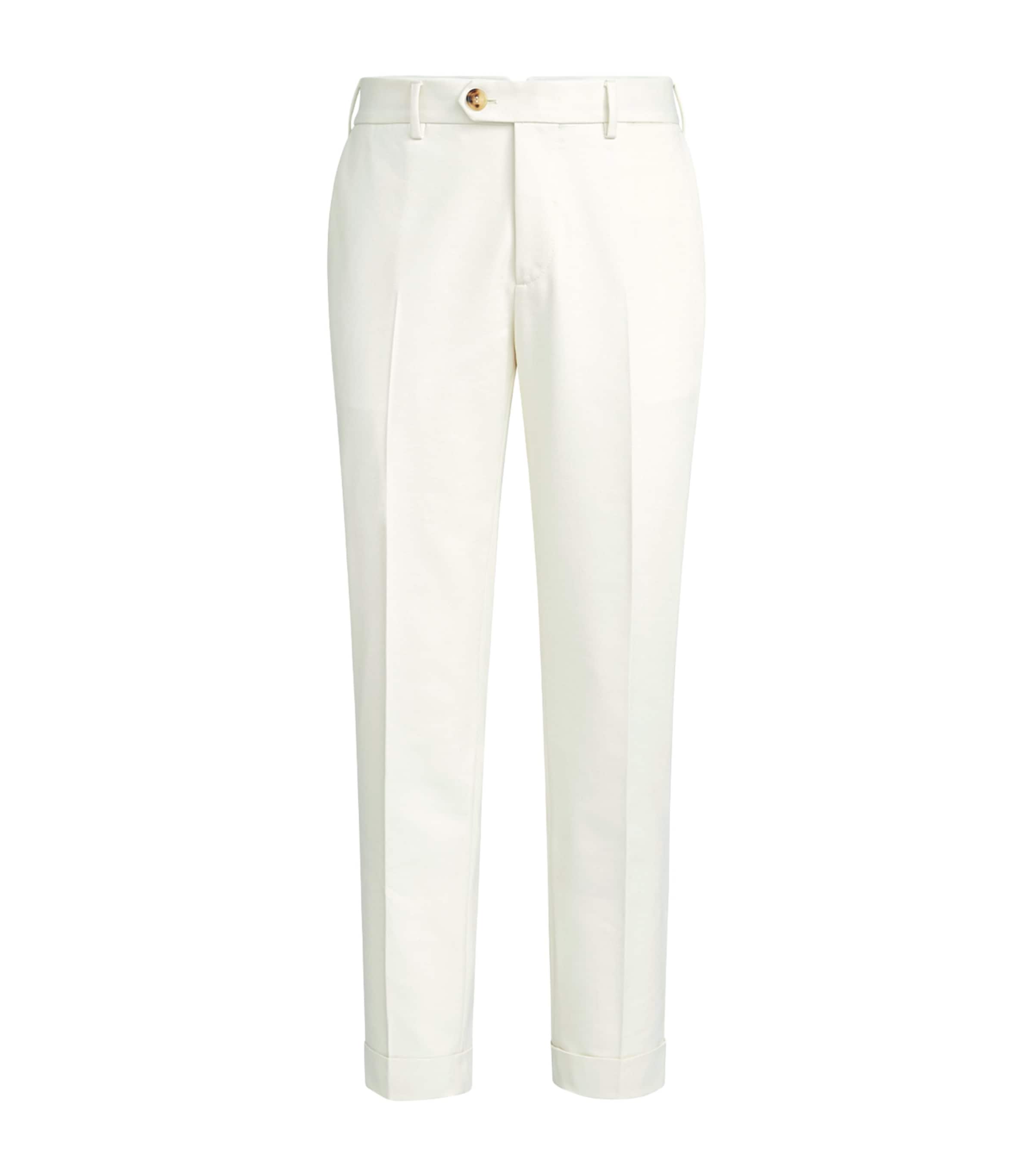 Brunello Cucinelli Mens Cotton-Virgin Wool Gabardine Trousers