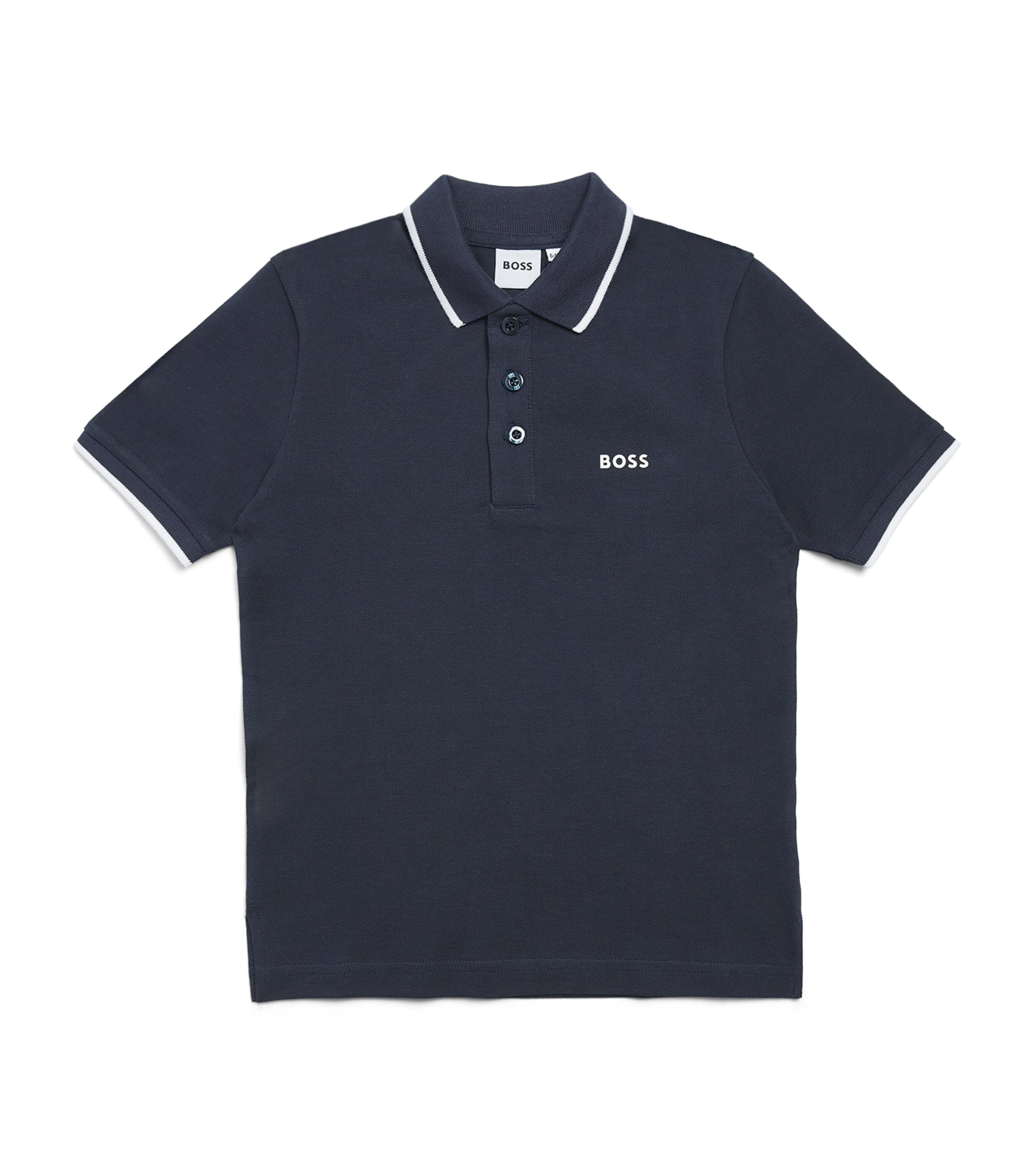 BOSS Kidswear Cotton Logo Polo Shirt (4-16 Years) Navy